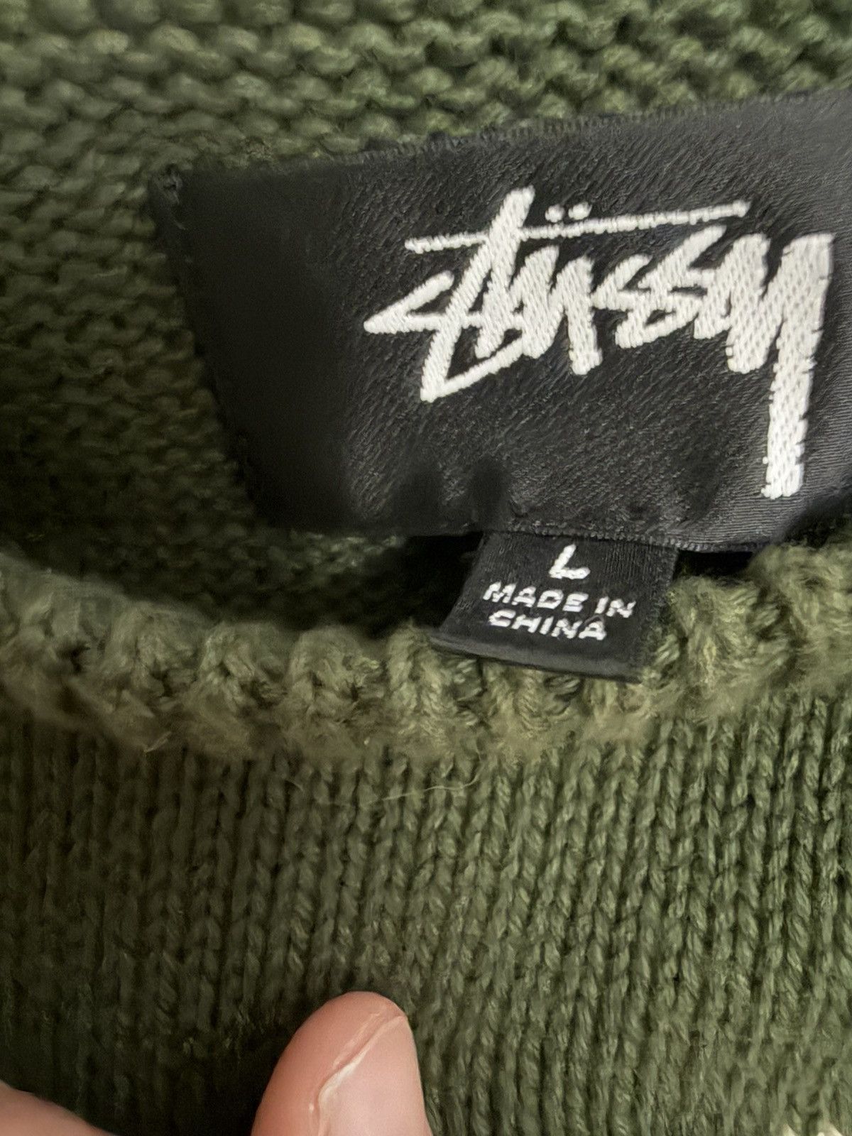 Stussy Stussy Green Knit Sweater Size US L / EU 52-54 / 3 - 3 Thumbnail