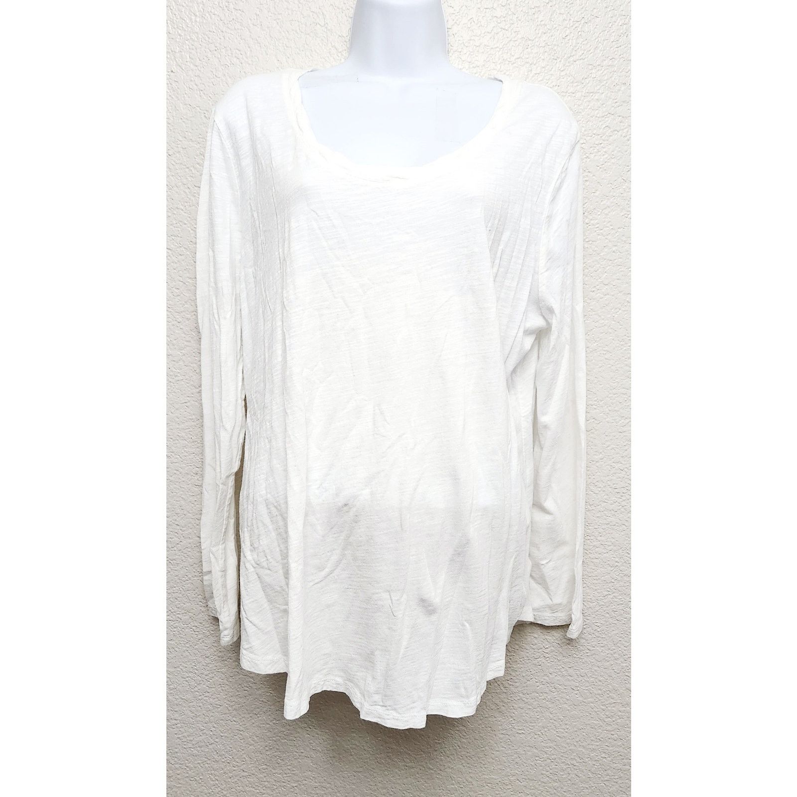 Other Cato White Long Sleeve Round Neck Top XL Lightweight Soft Size XL / US 12-14 / IT 48-50 - 1 Thumbnail