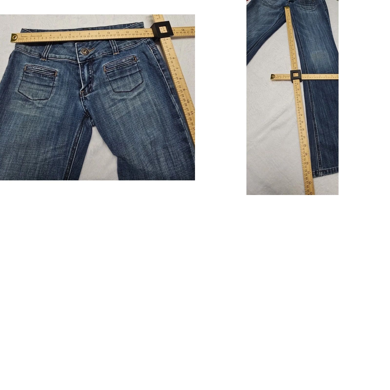 Vintage Dollhouse Y2K Low Rise Bootcut Jeans Juniors 5 Stretch Denim Blue 28in Waist 32in Inseam Women Size 27" / US 4 / IT 40 - 8 Thumbnail
