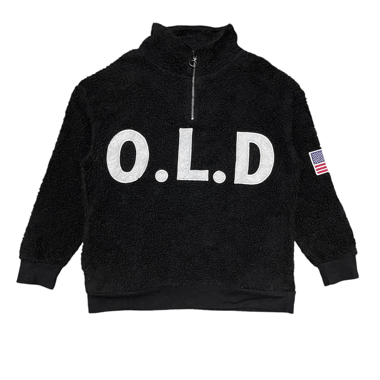 Vintage In The Attic Homme Sherpa Half Zip USA Flag