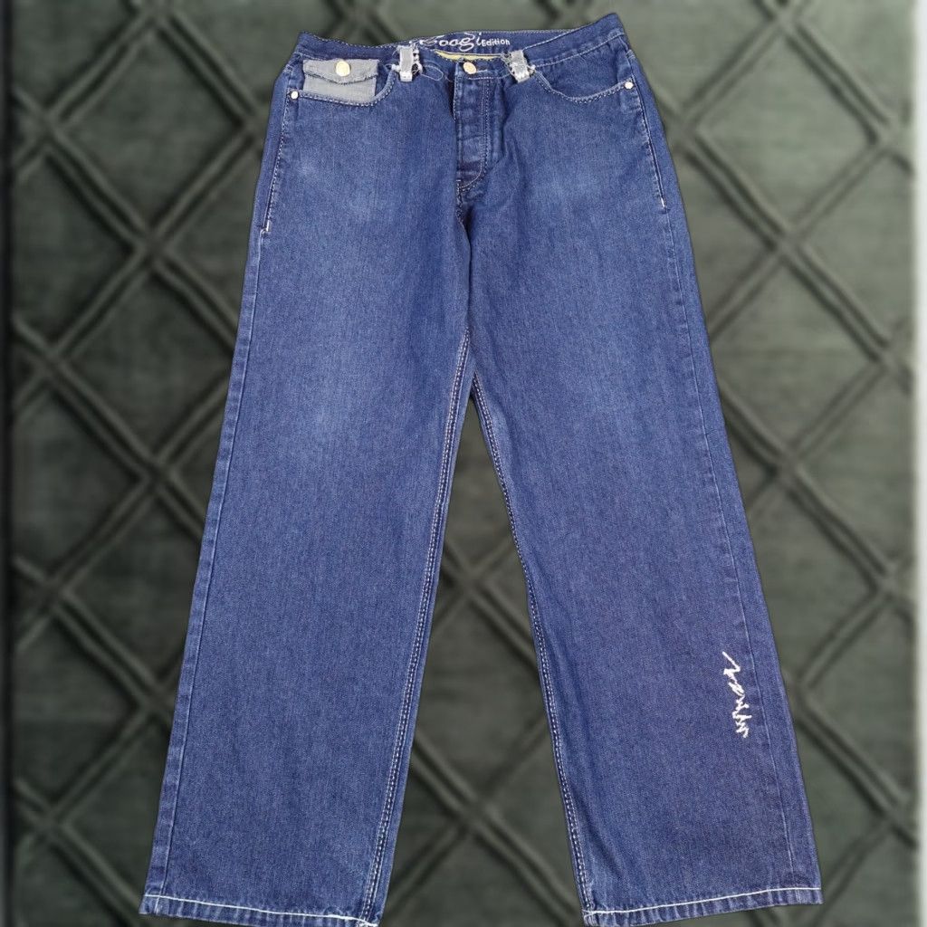 Coogi VINTAGE COOGI Jeans Mens 40x33.5 Blue Denim Limited Edition Distressed Embroidered Shirt Size US 40 / EU 56 - 1 Thumbnail