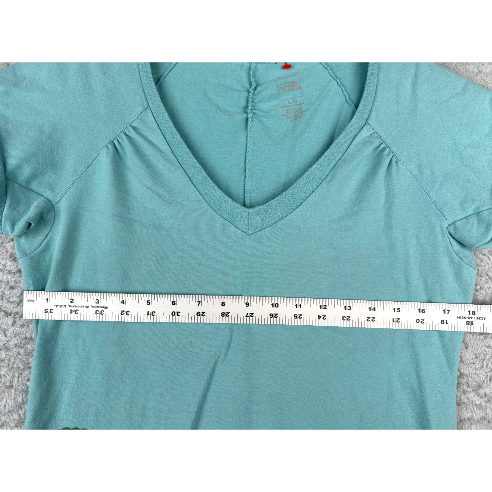 The North Face The North Face Shirt Women L Blue Floral Short Sleeve V-Neck Cotton Blend Size L / US 10 / IT 46 - 7 Thumbnail
