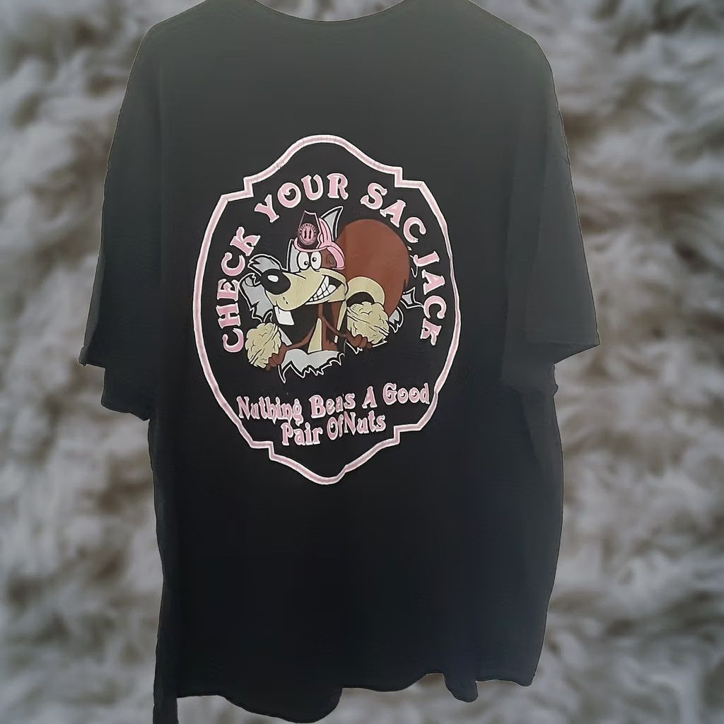 Gildan Cancer Awareness T Shirt Mens 3XL Black Short Sleeve Check Your Sack Jack Size US XXL / EU 58 / 5 - 1 Thumbnail
