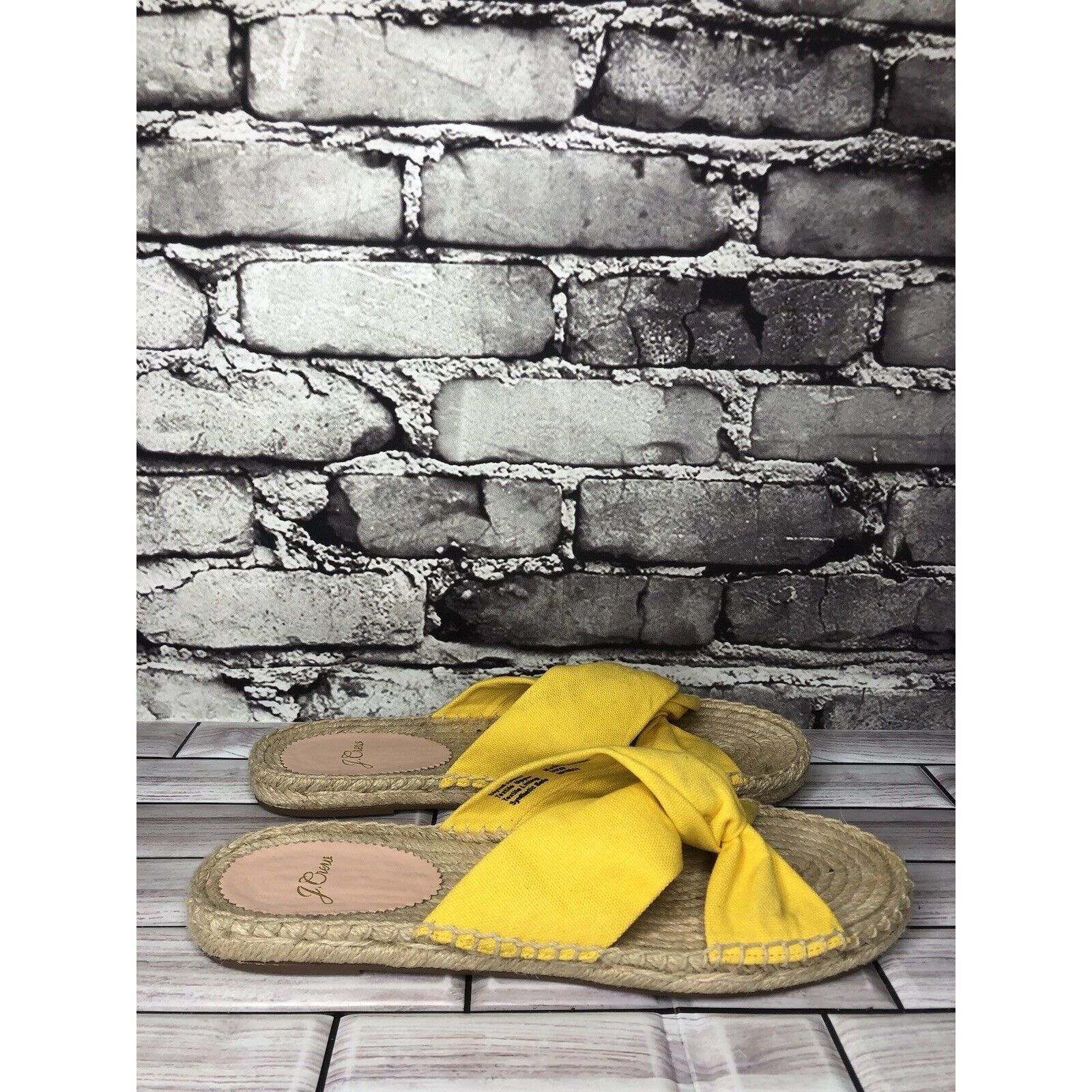 J.Crew J. Crew Yellow Twisted Canvas Fabric Slide Espadrilles Sanda Size US 9 / IT 39 - 9 Thumbnail
