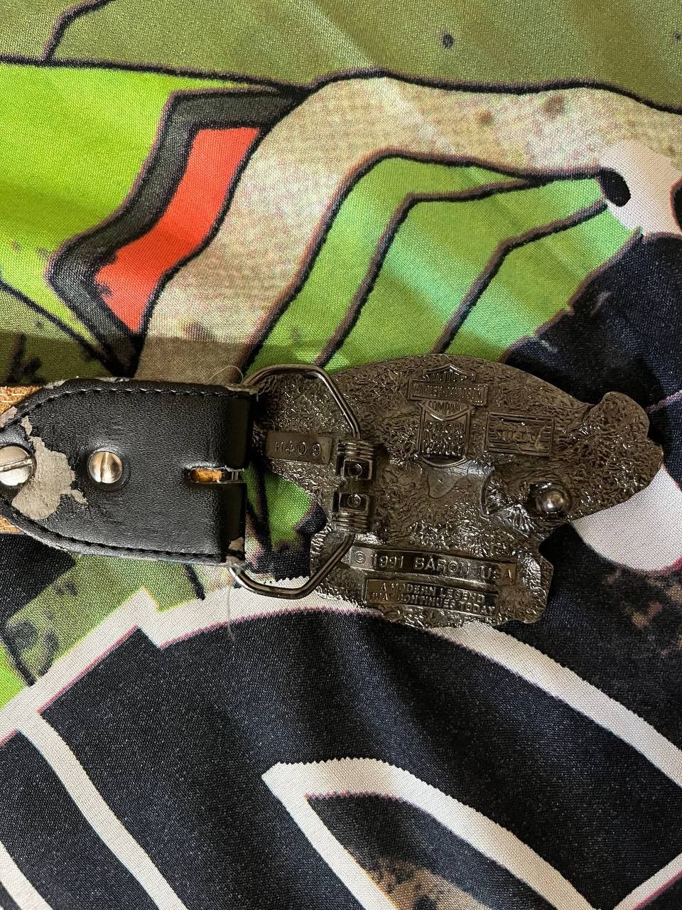 Harley Davidson × Vintage Harley Davidson 1991 Vintage metal buckle belt with eagle Size ONE SIZE - 3 Thumbnail