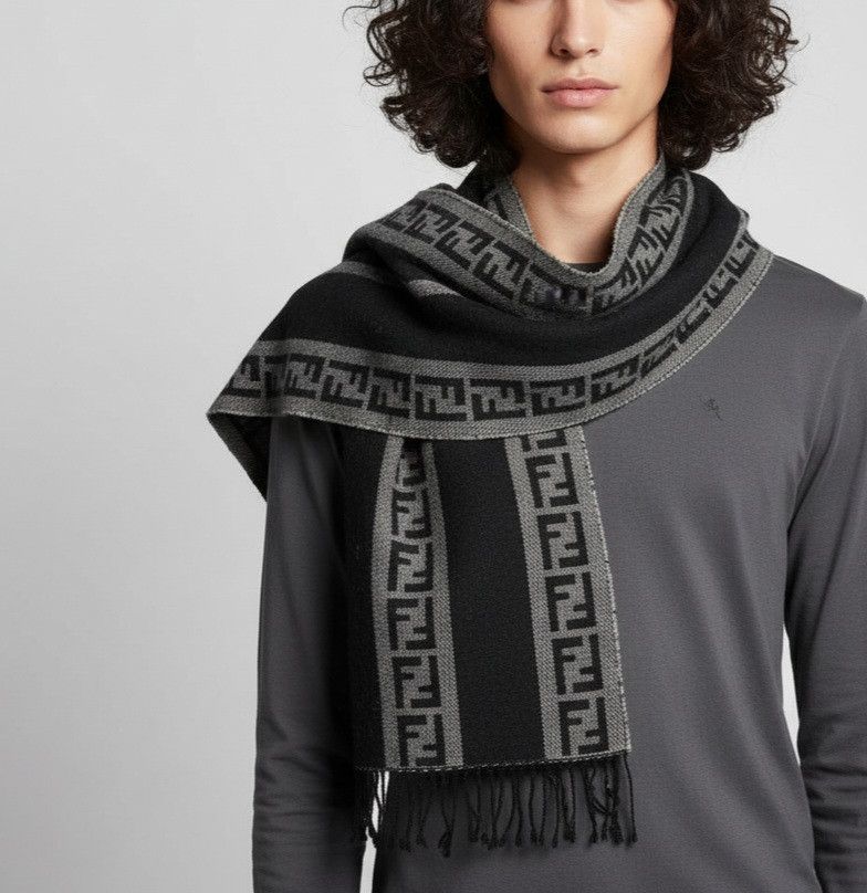 Fendi 💥FINAL DROP💥DISTRESSED VERY WORN FENDI UNISEX WOOL SCARVES Size ONE SIZE - 1 Thumbnail