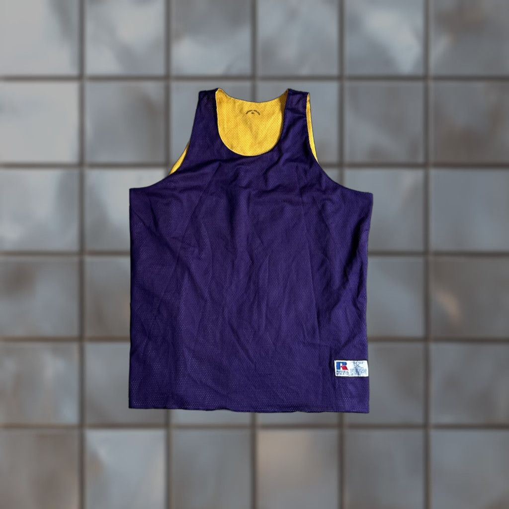 Vintage VINTAGE Russell XL Men T-Shirt Jersey Yellow Kobe Style Purple & Yellow #54 Practice Jersey Custom Size US XL / EU 56 / 4 - 1 Thumbnail