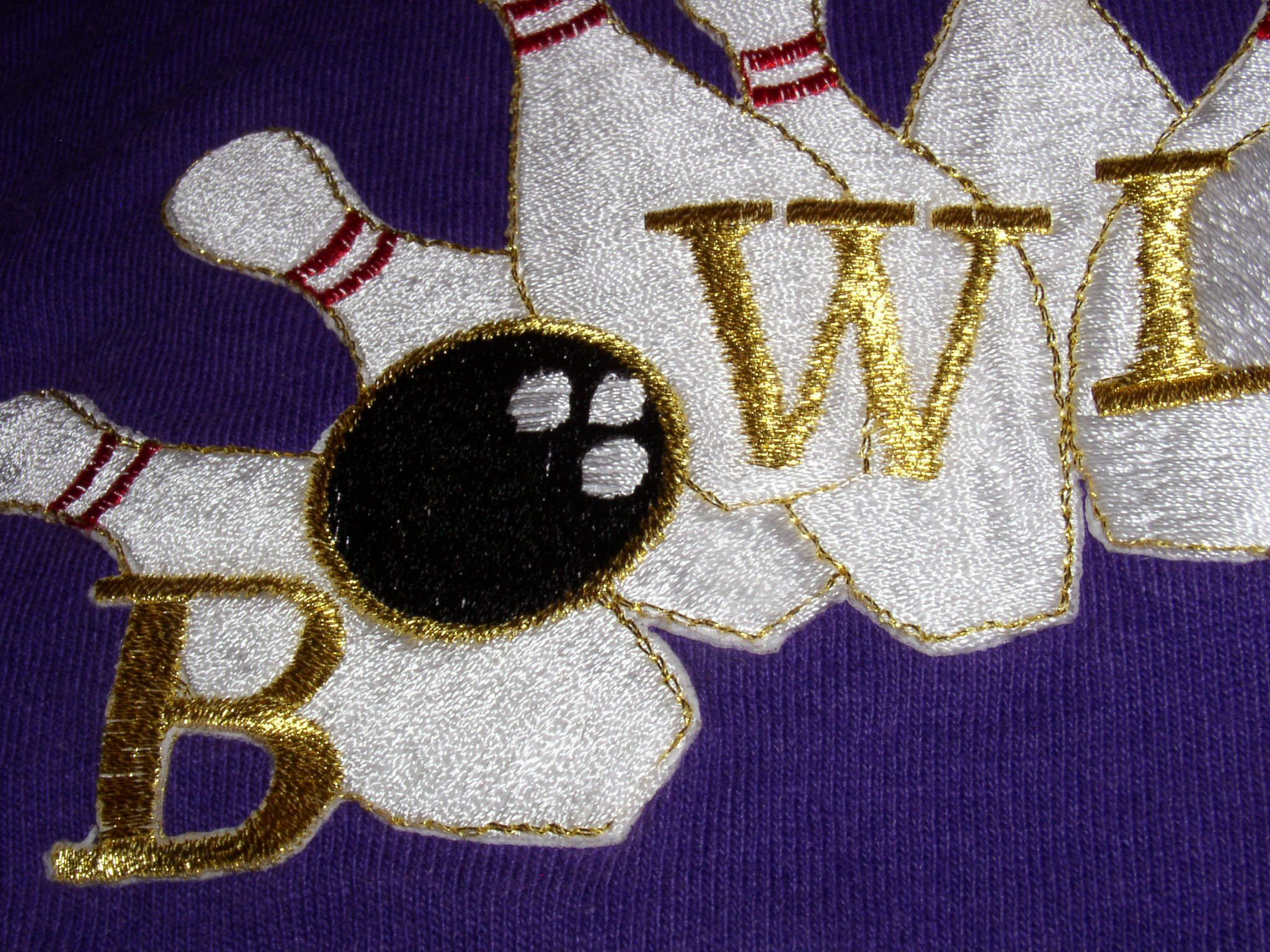 Alstyle Bowling Pins Sport T Shirt Fabric Applique Vintage Bowling Size US L / EU 52-54 / 3 - 3 Thumbnail