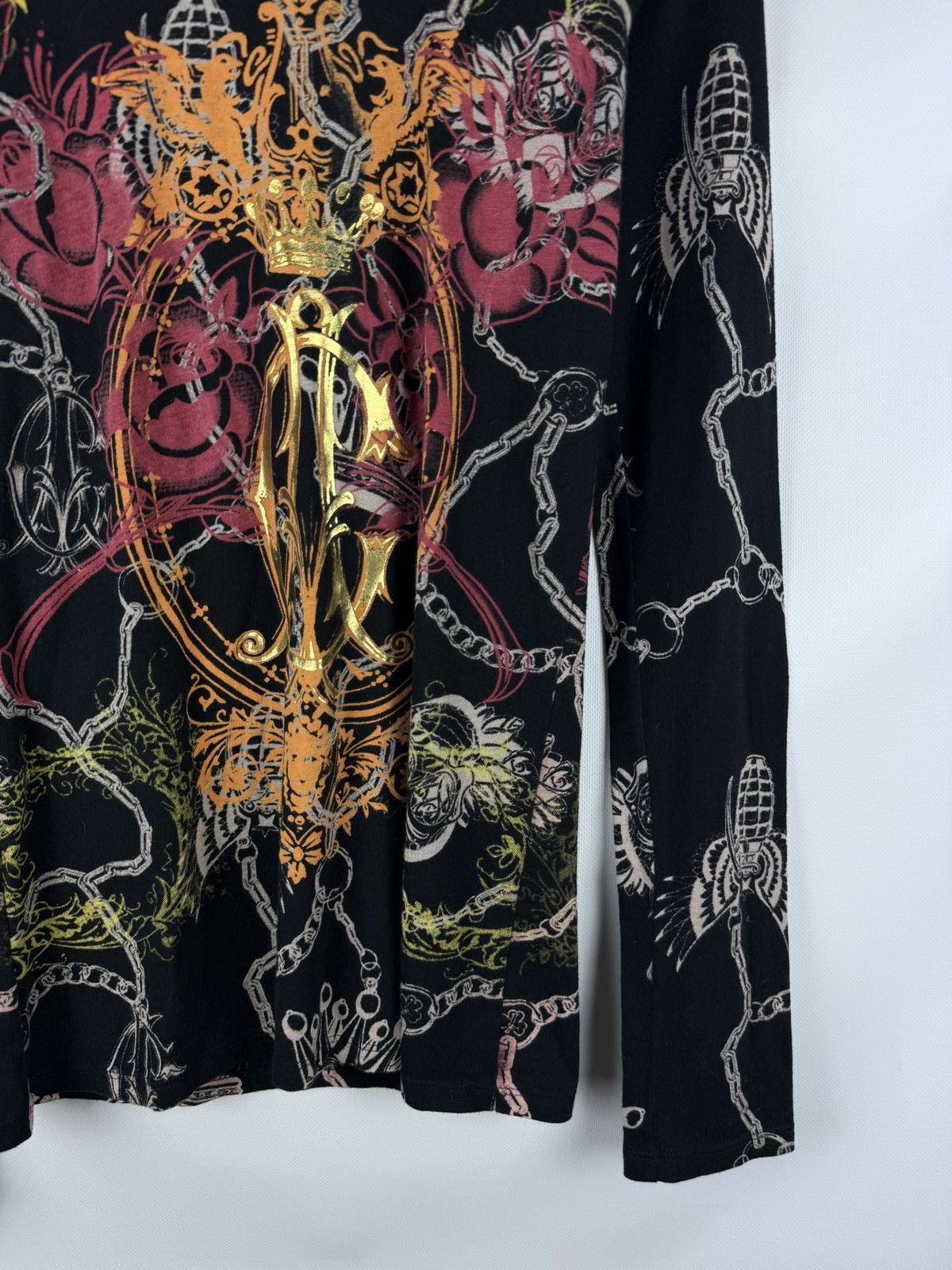 Christian Audigier Christian Audigier Y2K Overprinted Long Sleeve T Shirt Size L / US 10 / IT 46 - 6 Thumbnail