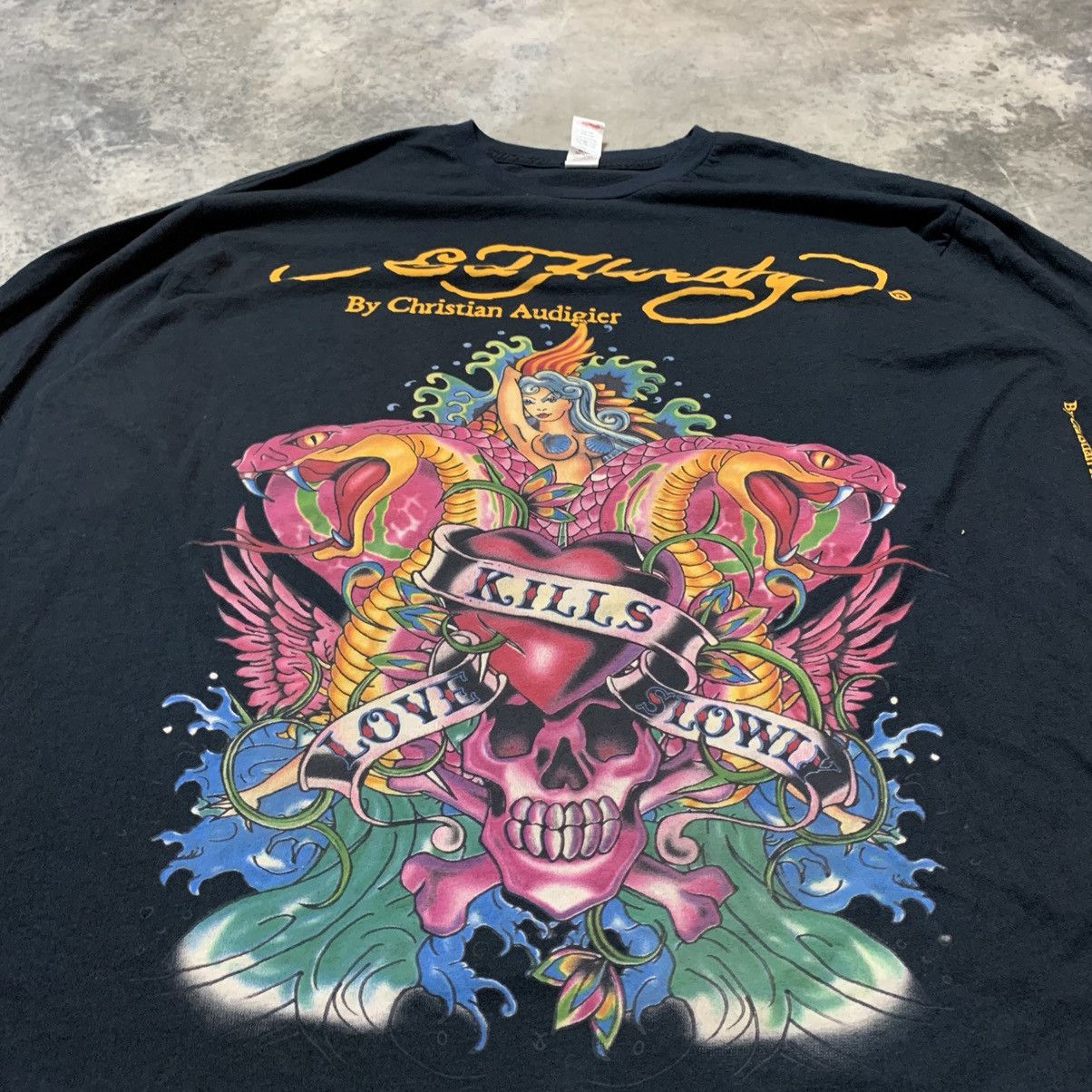 Ed Hardy Ed Hardy Black Long Sleeve Tee Shirt Size US XXL / EU 58 / 5 - 4 Thumbnail