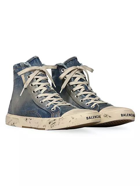 Balenciaga o1mt1gz0924 Paris High Top Sneaker in Blue Size US 14 / EU 47 - 2 Thumbnail
