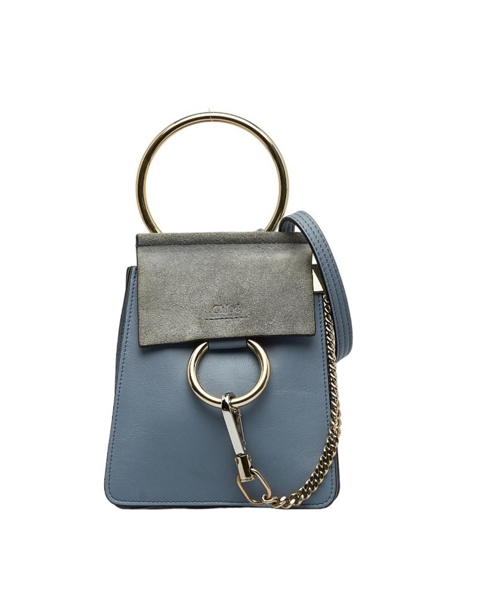 image of Chloe Blue Leather Mini Handbag, Women's