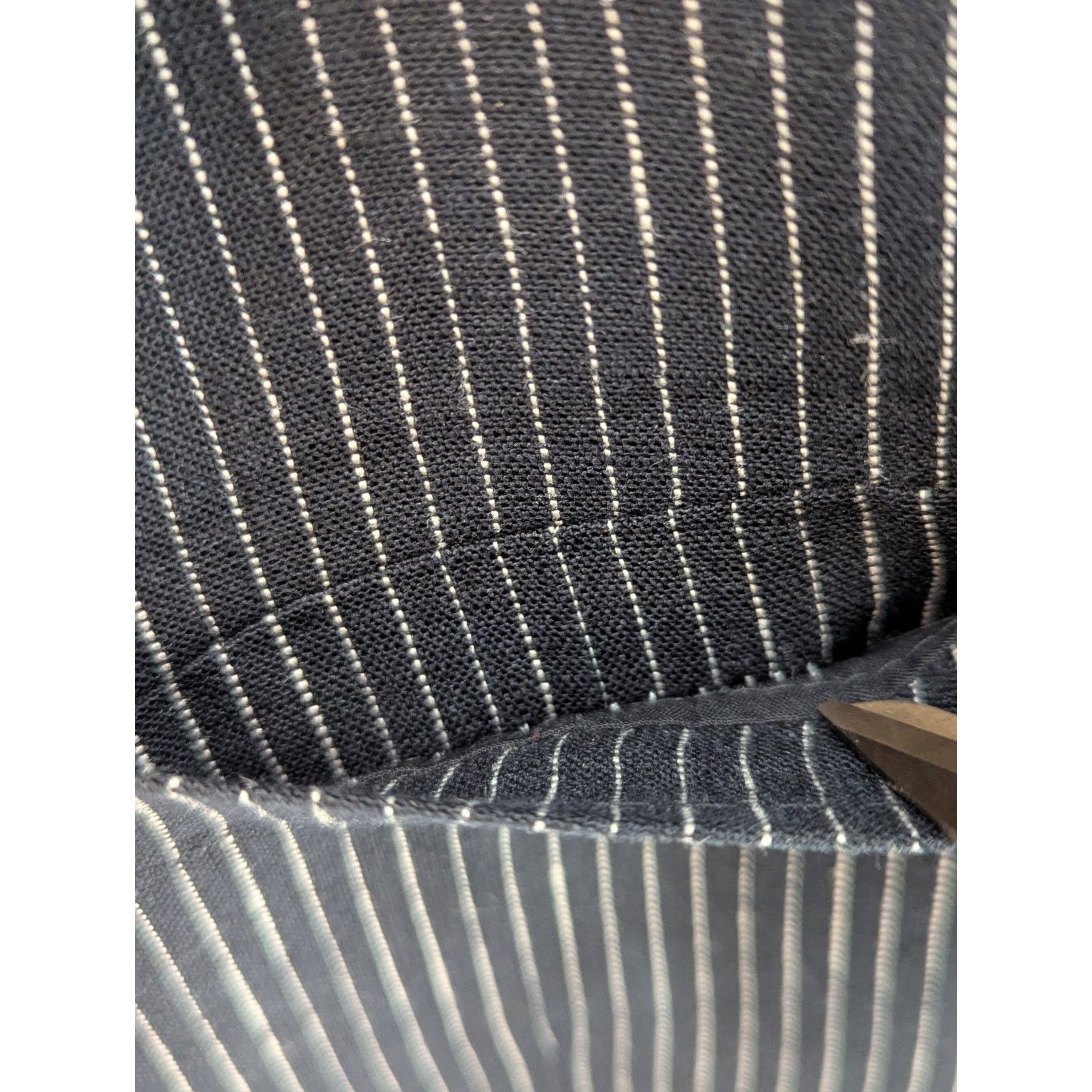 Joseph Abboud Size 38L Black w/White Pin Stripes Linen 2 Button Notch Size 38L - 12 Thumbnail