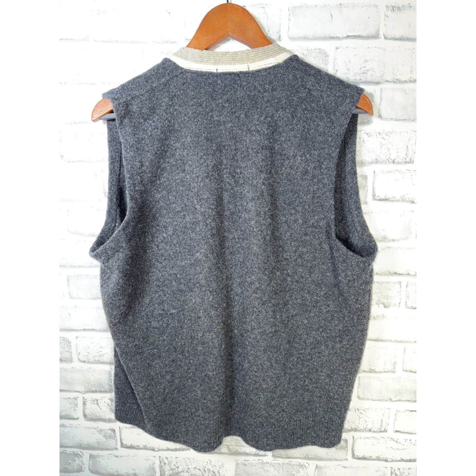 Vintage VTG Welgrume LAMBS Wool Knit Sweater SWEATER VEST CARDIGAN USA Mens L Gray 1960s Grunge Size US L / EU 52-54 / 3 - 5 Thumbnail