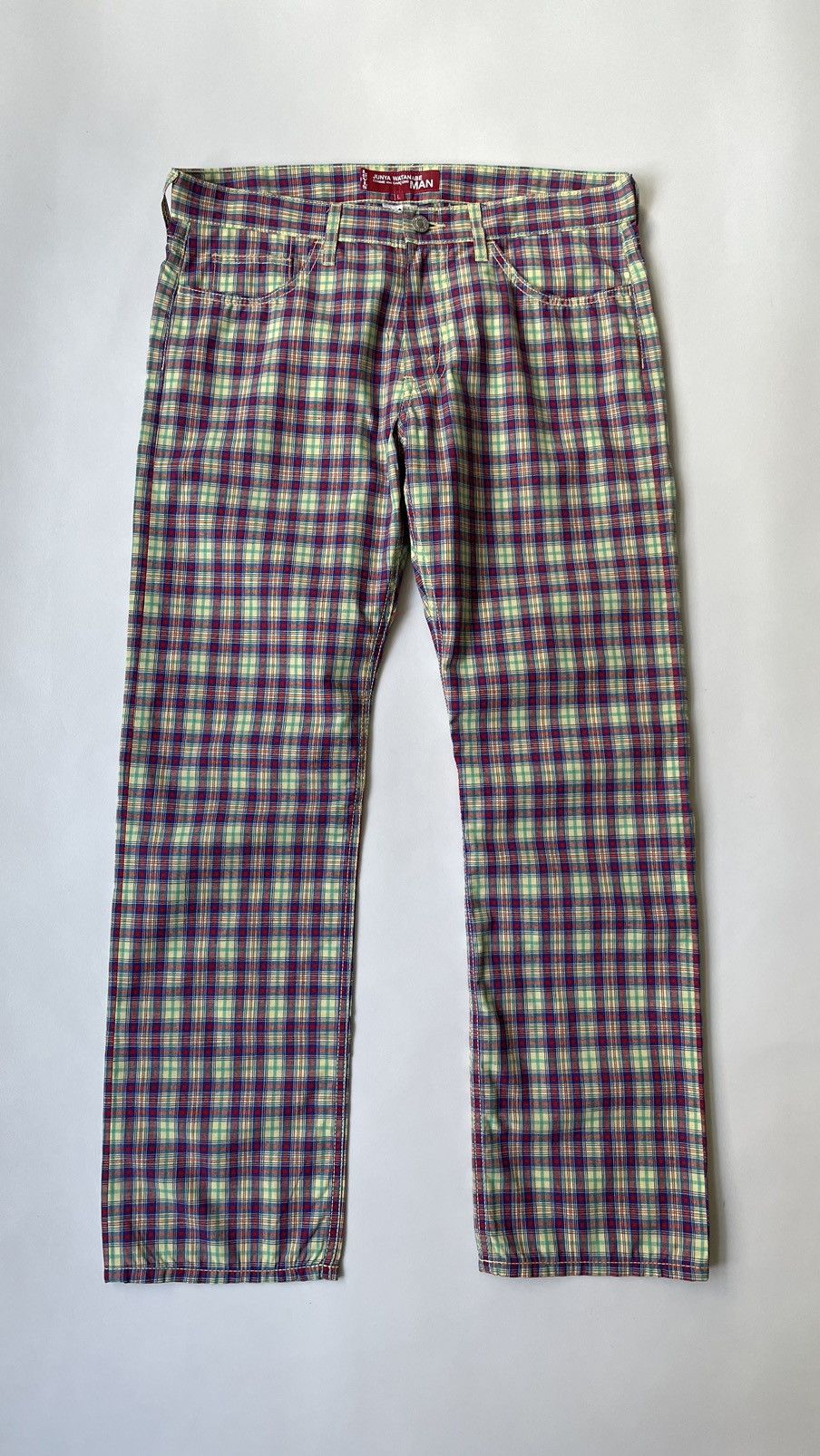 image of Comme Des Garcons x Junya Watanabe S/s 05 Punk Madras Check Trousers, Men's (Size 33)