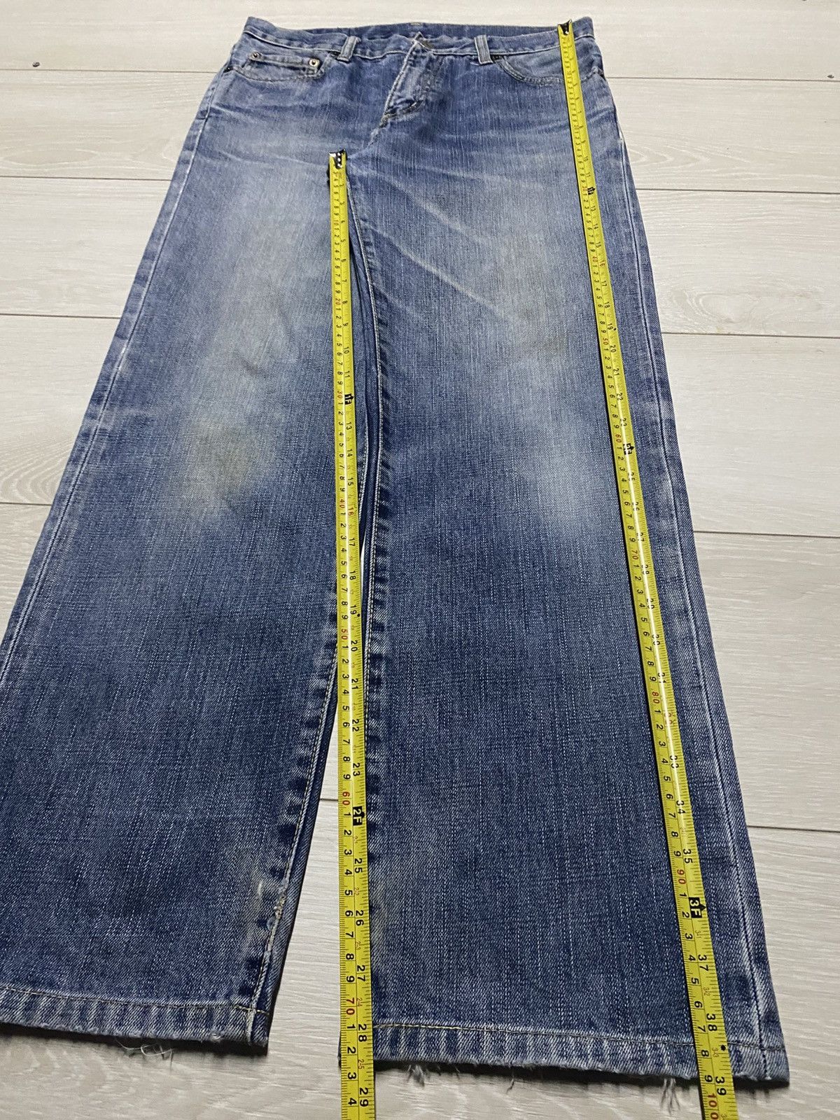 Japanese Brand Vintage Uniqlo S-002 Faded Wash Distressed Loose Jeans Size US 30 / EU 46 - 12 Thumbnail