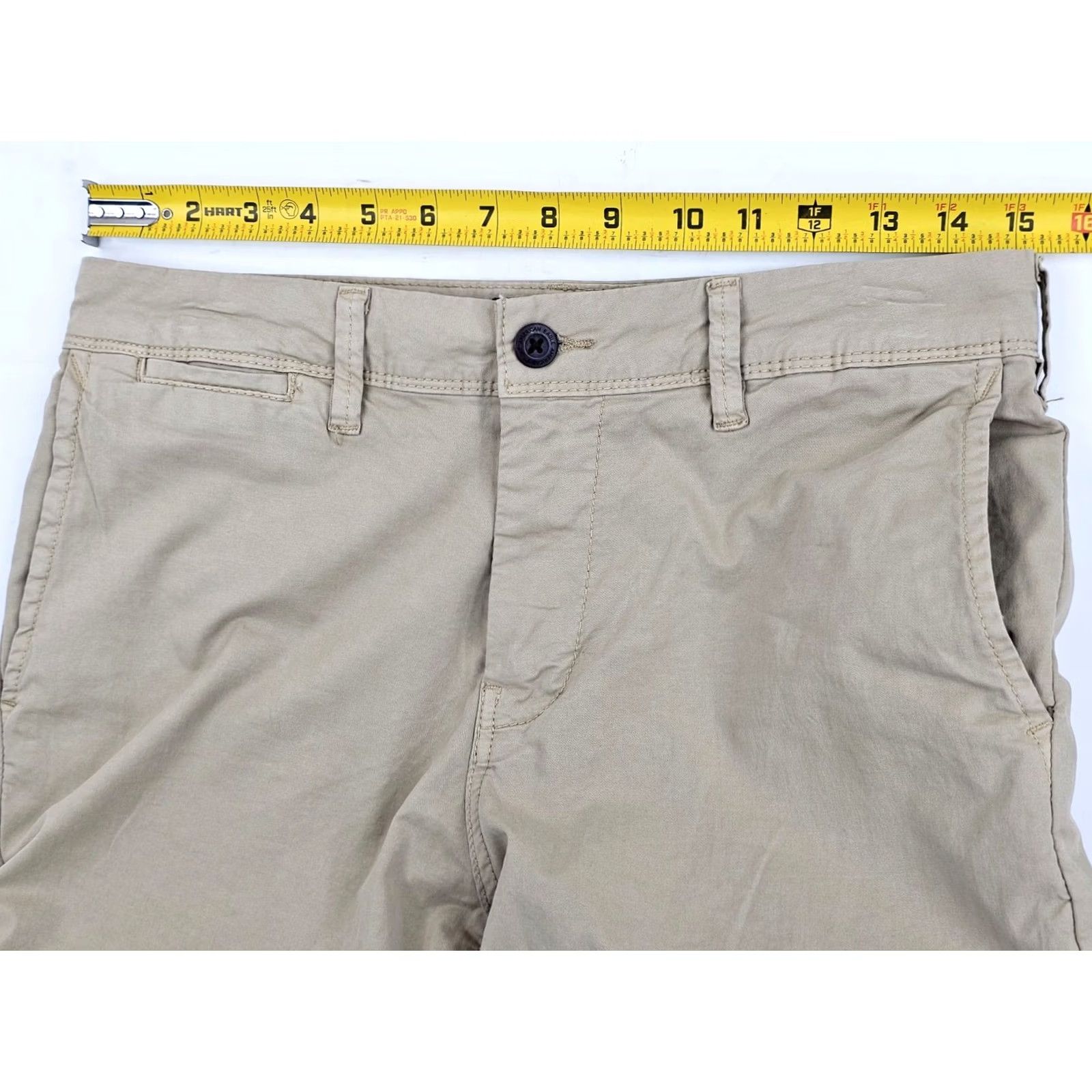 American Eagle Outfitters Nike Shirt Men Slim Chino Pants 30x34 Beige Tan EUC Slim Fit Flat Front Cotton Blend Spandex Logo 90s City College USA Mens Size US 30 / EU 46 - 5 Thumbnail