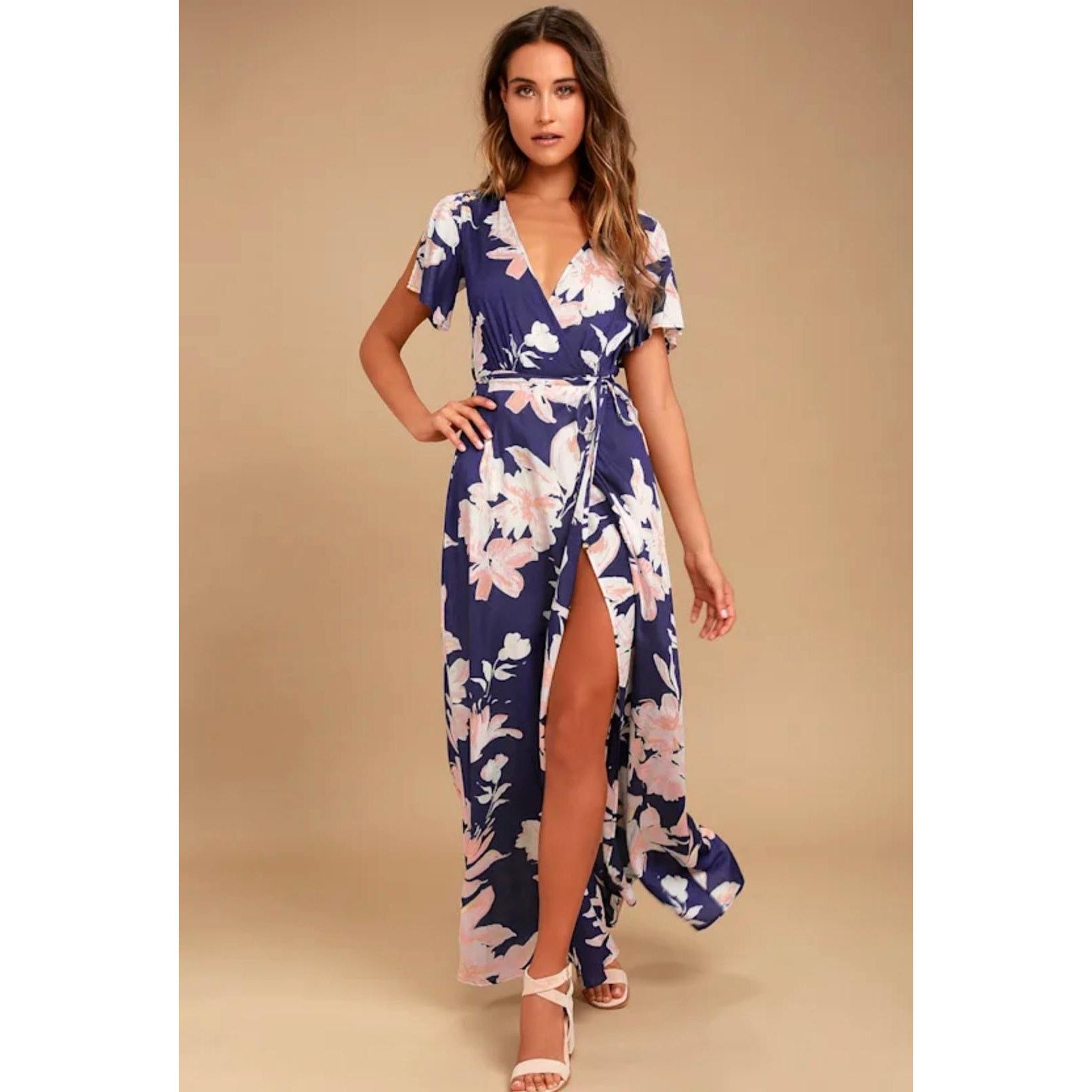 Other Lulus Azalea Regalia Navy Blue Floral Maxi Dress - Size S Size S / US 4 / IT 40 - 1 Thumbnail
