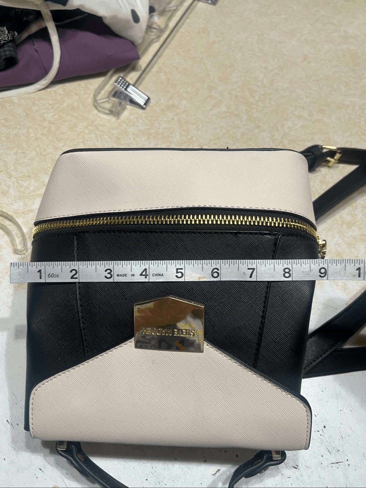 Steve Madden Steve Madden Backpack With Top Handle Purse Faux Leather Size ONE SIZE - 6 Thumbnail