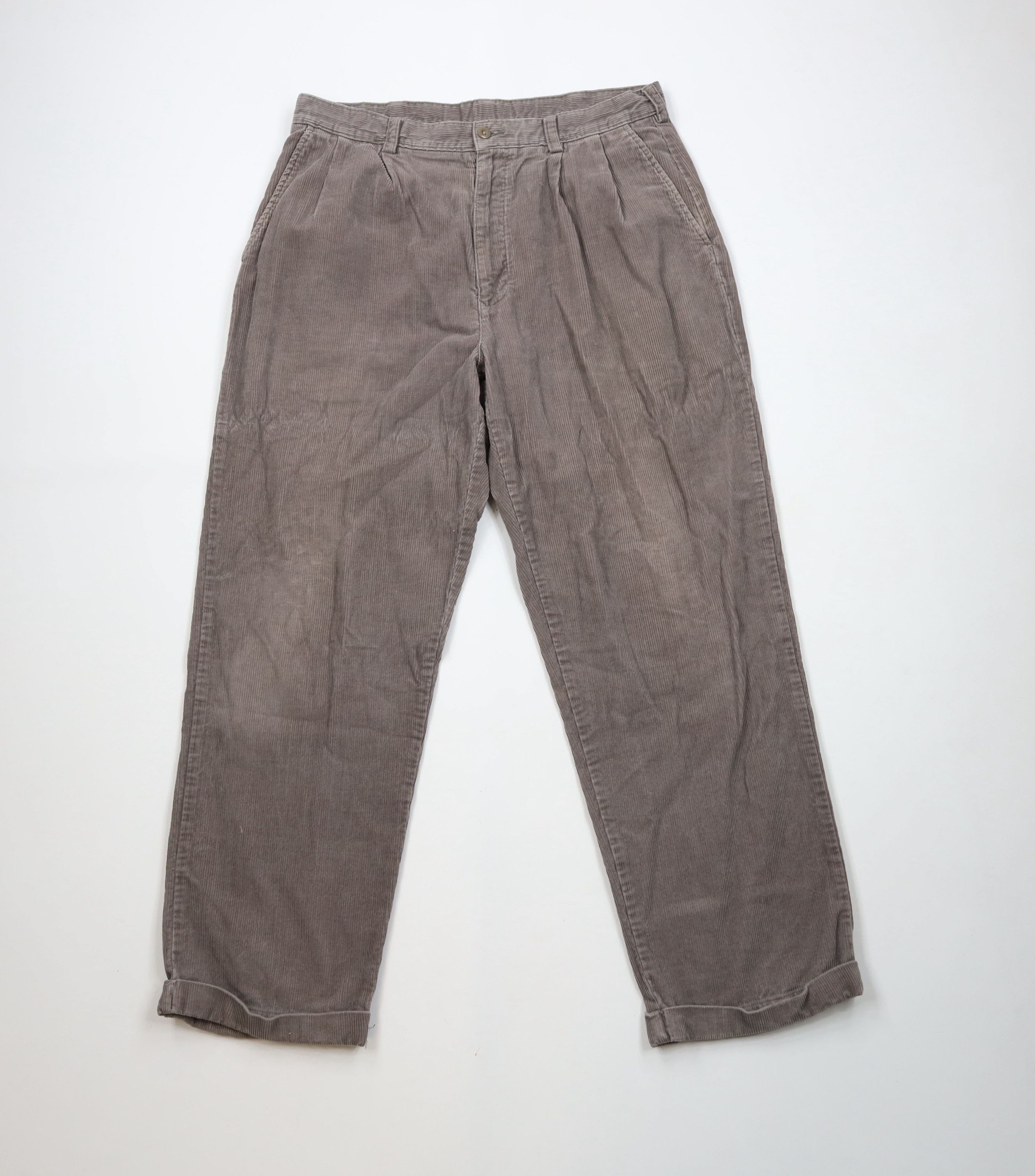 Vintage Vintage 90s Streetwear Cuffed Wide Leg Corduroy Chino Pants Size US 34 / EU 50 - 1 Thumbnail