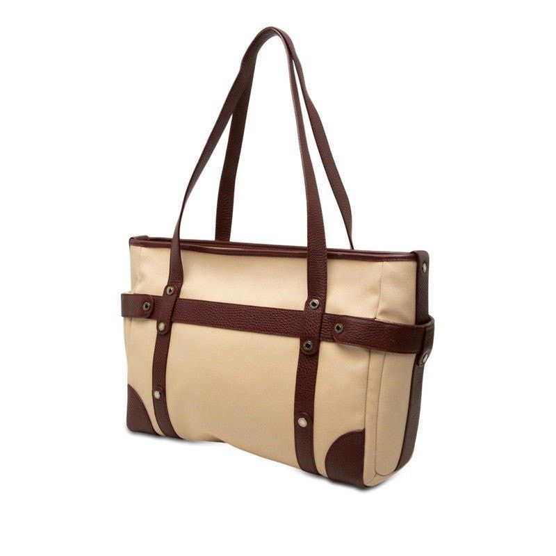 Bvlgari Bvlgari Canvas Leather Tote Bag Beige Size ONE SIZE - 6 Thumbnail