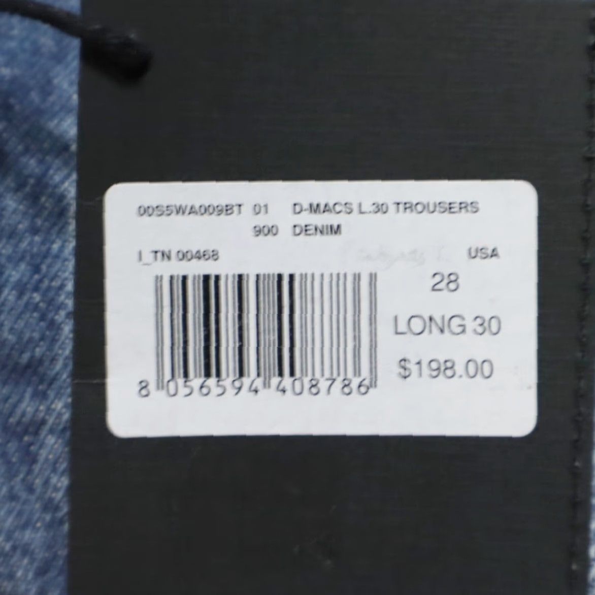 Diesel Diesel D-Macs Straight Jeans Men Blue 28 Cotton Denim Pants Regular Fit Size US 28 / EU 44 - 5 Thumbnail