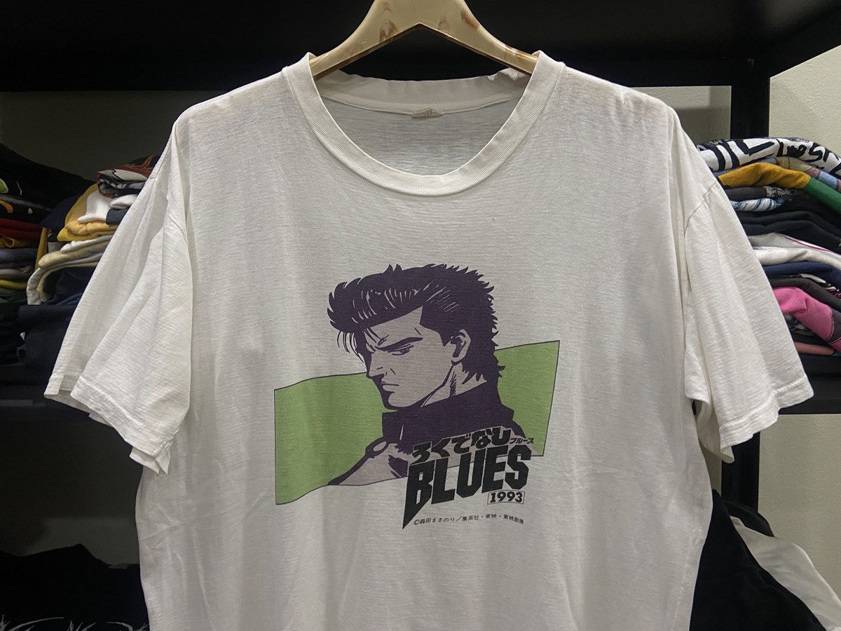 Anime × Vintage Vintage 90s ANIME BLUES Cartoon Comic Japan Movie T-SHIRT Size US L / EU 52-54 / 3 - 2 Thumbnail
