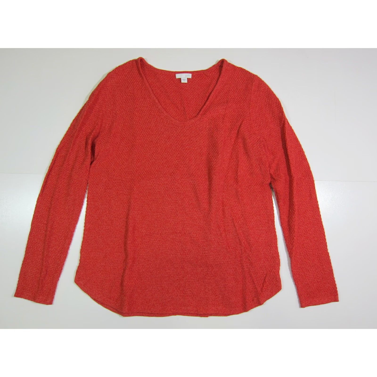 J. Jill J.Jill Coral Pink Cotton Knit V-Neck Long Sleeve Sweater Women Size Small Size S / US 4 / IT 40 - 7 Thumbnail