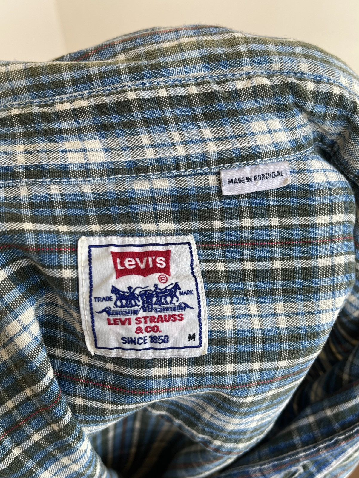 Levi's White Tab Plaid Checked Button Down Long Sleeve Shirt 90s Size US M / EU 48-50 / 2 - 11 Thumbnail