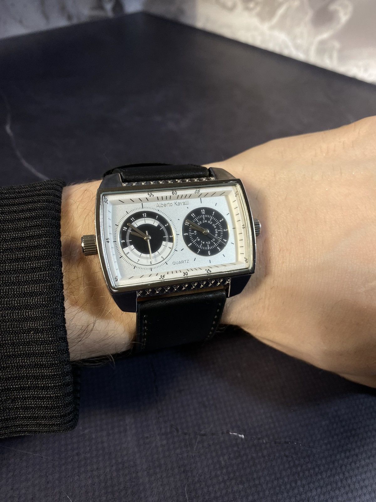 Vintage Alberto Kavalli Black Quartz Dual Watch Size ONE SIZE - 2 Thumbnail