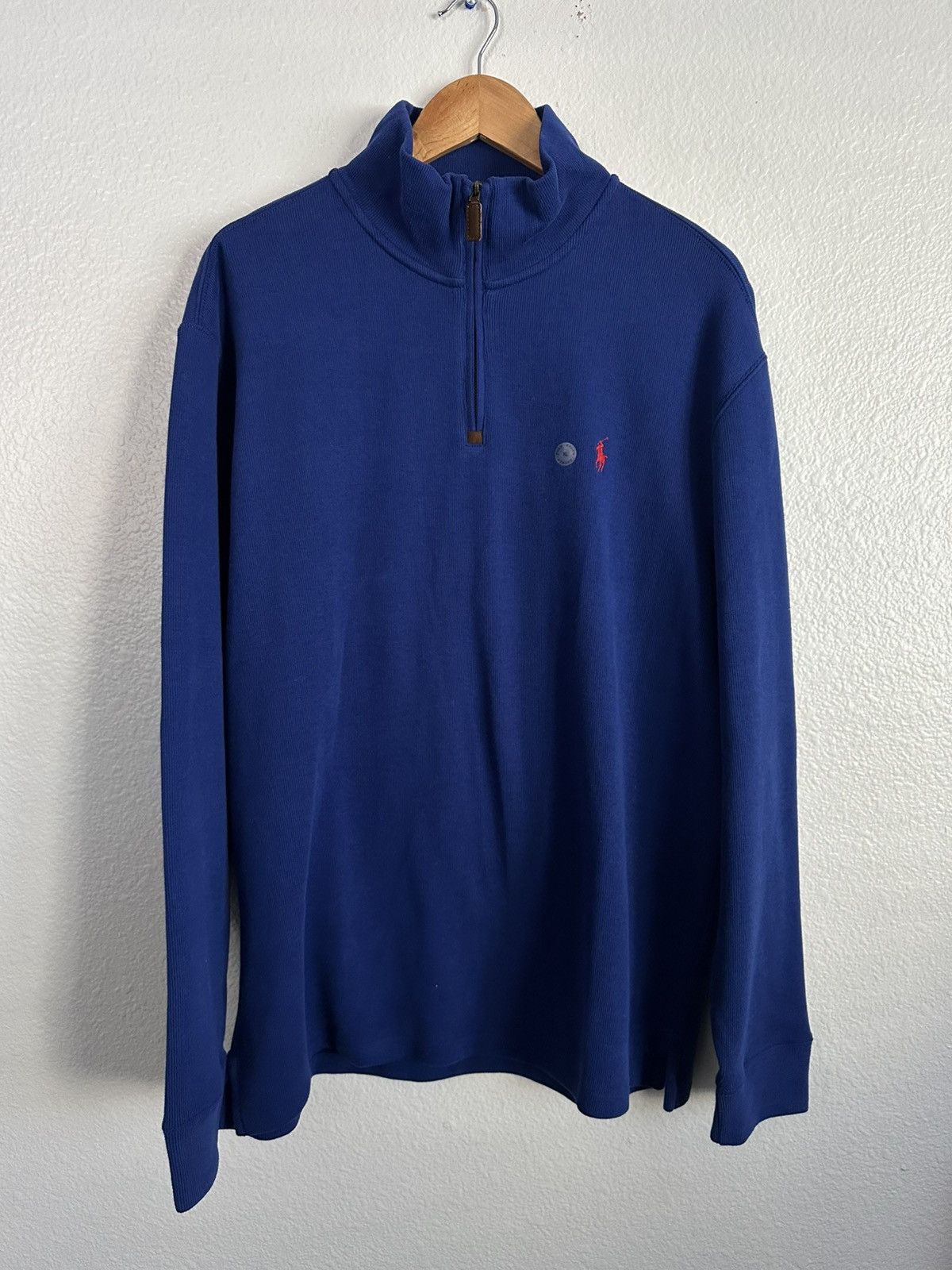 Vintage Polo Ralph Lauren Pony Logo 1/4 Zip Sweater Sweatshirt Size US XL / EU 56 / 4 - 1 Thumbnail