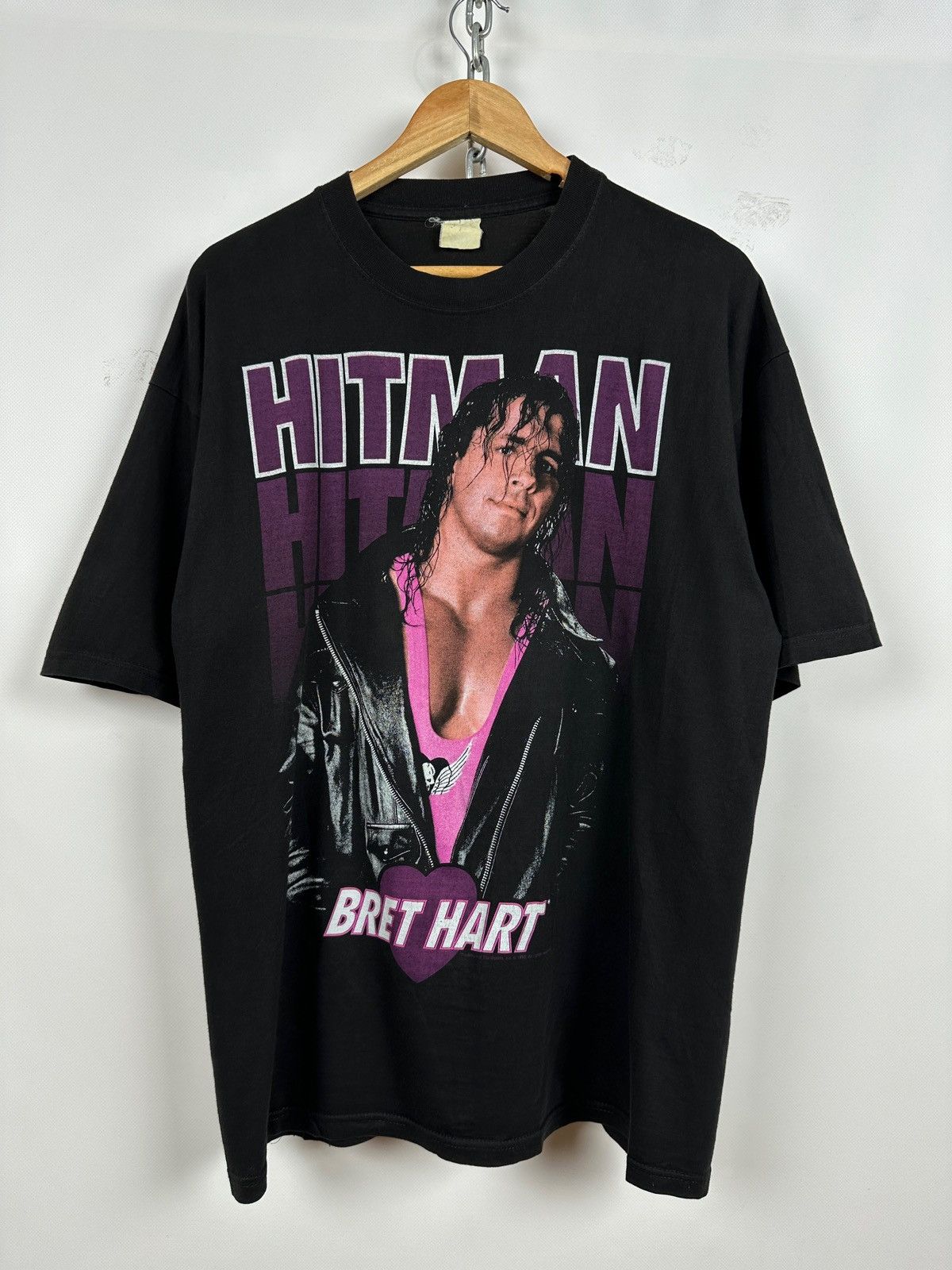 Vintage 1993 Vintage Bret Hart Hitman WWE T-Shirt Size US L / EU 52-54 / 3 - 1 Thumbnail