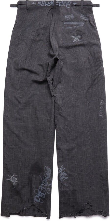 Balenciaga o1mt1gz0824 Graffiti Skater Tailored Pants in Dark Grey Size 32" / US 10 / IT 46 - 2 Thumbnail