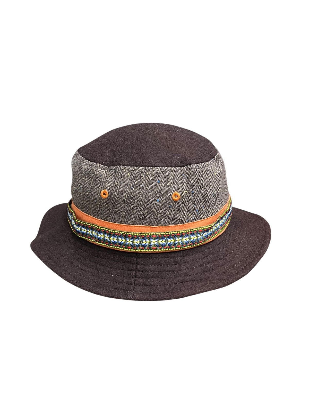 Beams Japan Beams Heart Herringbone Wool Bucket Hat Size 58cm Size ONE SIZE - 3 Thumbnail