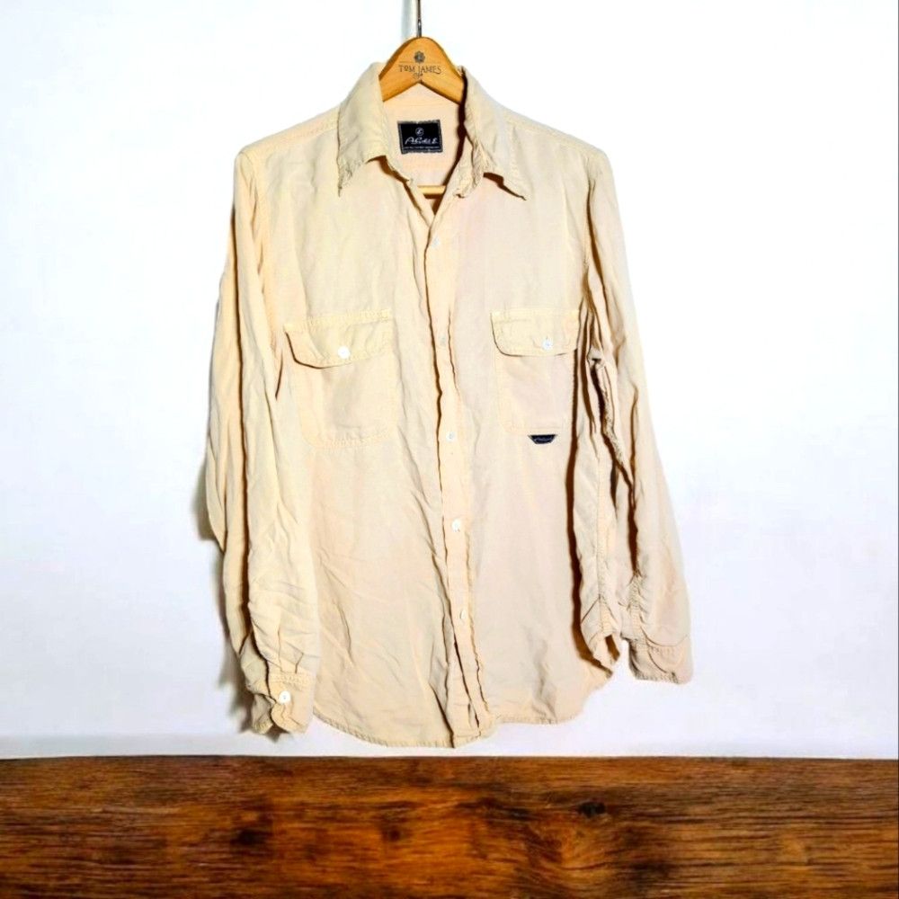 Agolde Agolde Dylan sz M Button Down Shirt Tan A.Gold.E Lyocell Size M / US 6-8 / IT 42-44 - 1 Thumbnail