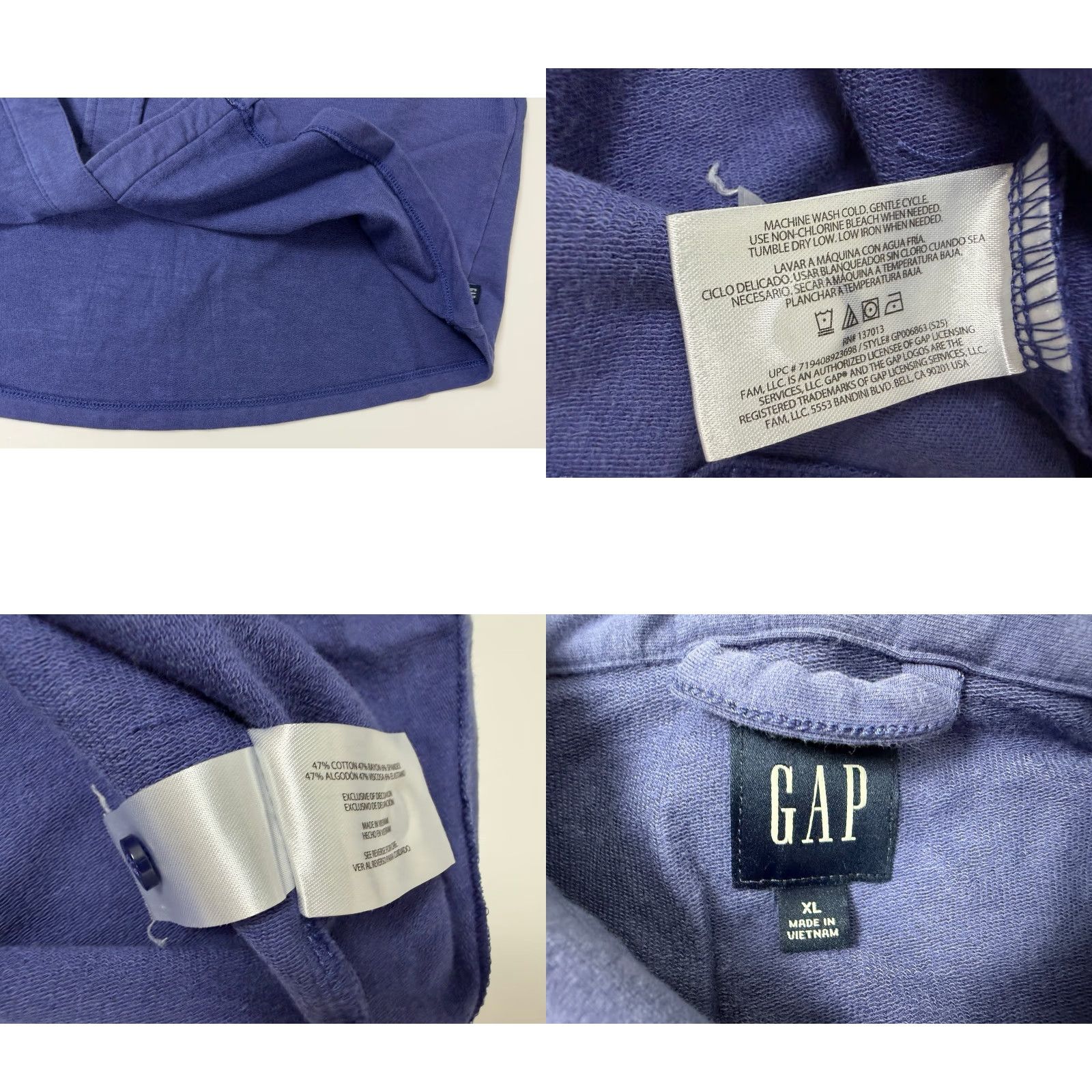 Gap VINTAGE Gap Button-Up Shirt Men XL Blue Heavyweight Fleece Outdoor Y2K Relaxed Regular Size US XL / EU 56 / 4 - 9 Thumbnail