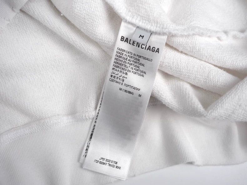 Balenciaga Balenciaga White Destruction Graffiti Logo Hoodie Size US M / EU 48-50 / 2 - 7 Thumbnail