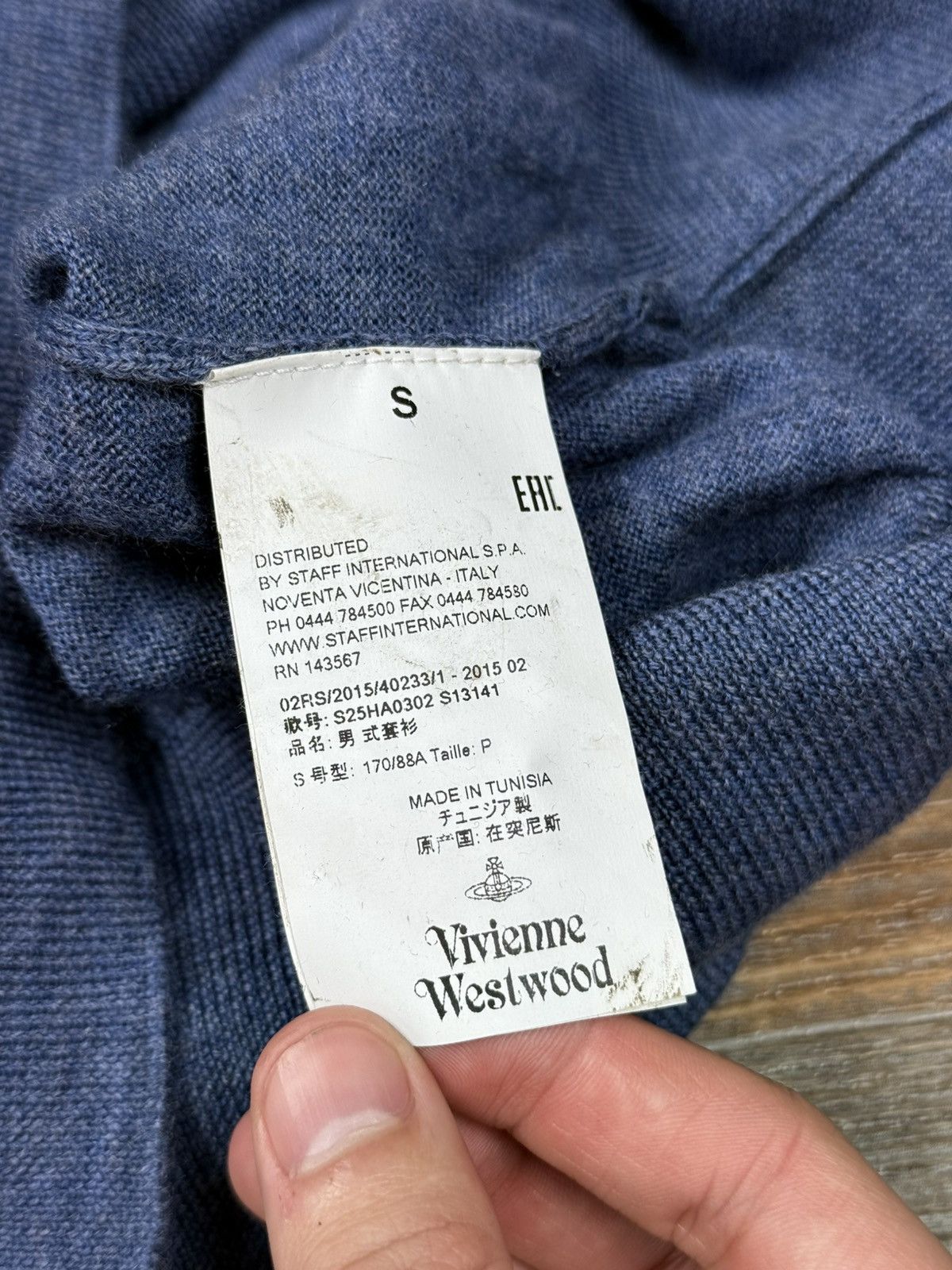 Vivienne Westwood Vivienne Westwood Blue Wool V Neck Sweater Size US S / EU 44-46 / 1 - 13 Thumbnail