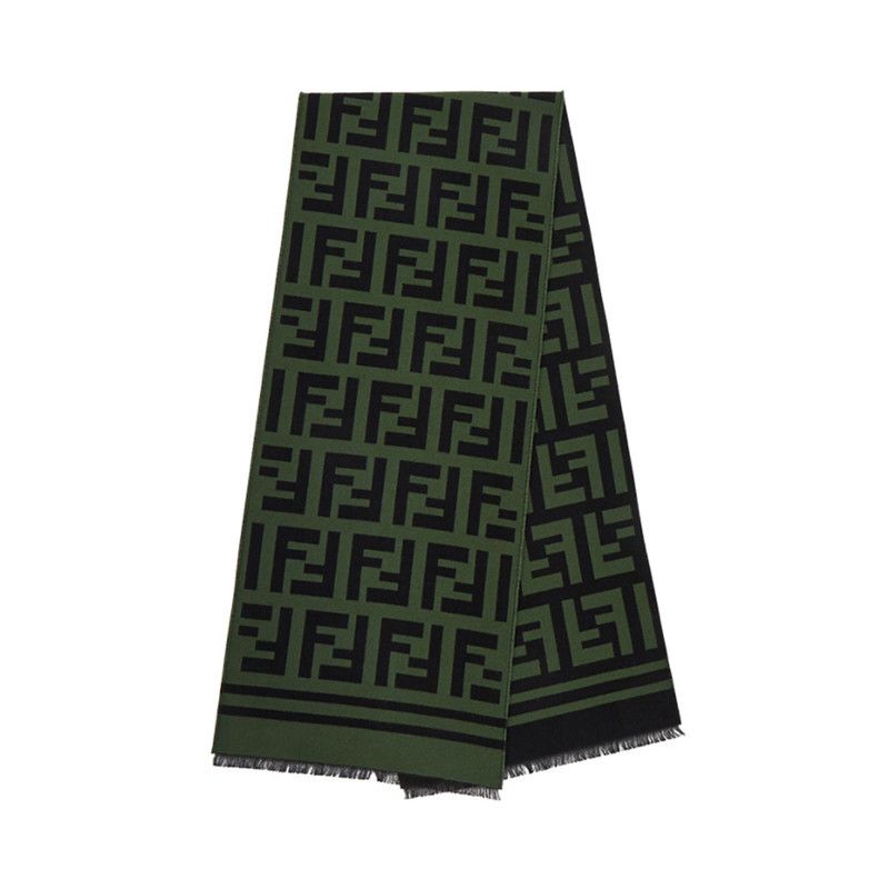 Fendi o1s1wg110426 Size:OS/ Scarf in Dark Green/Black Size ONE SIZE - 1 Thumbnail