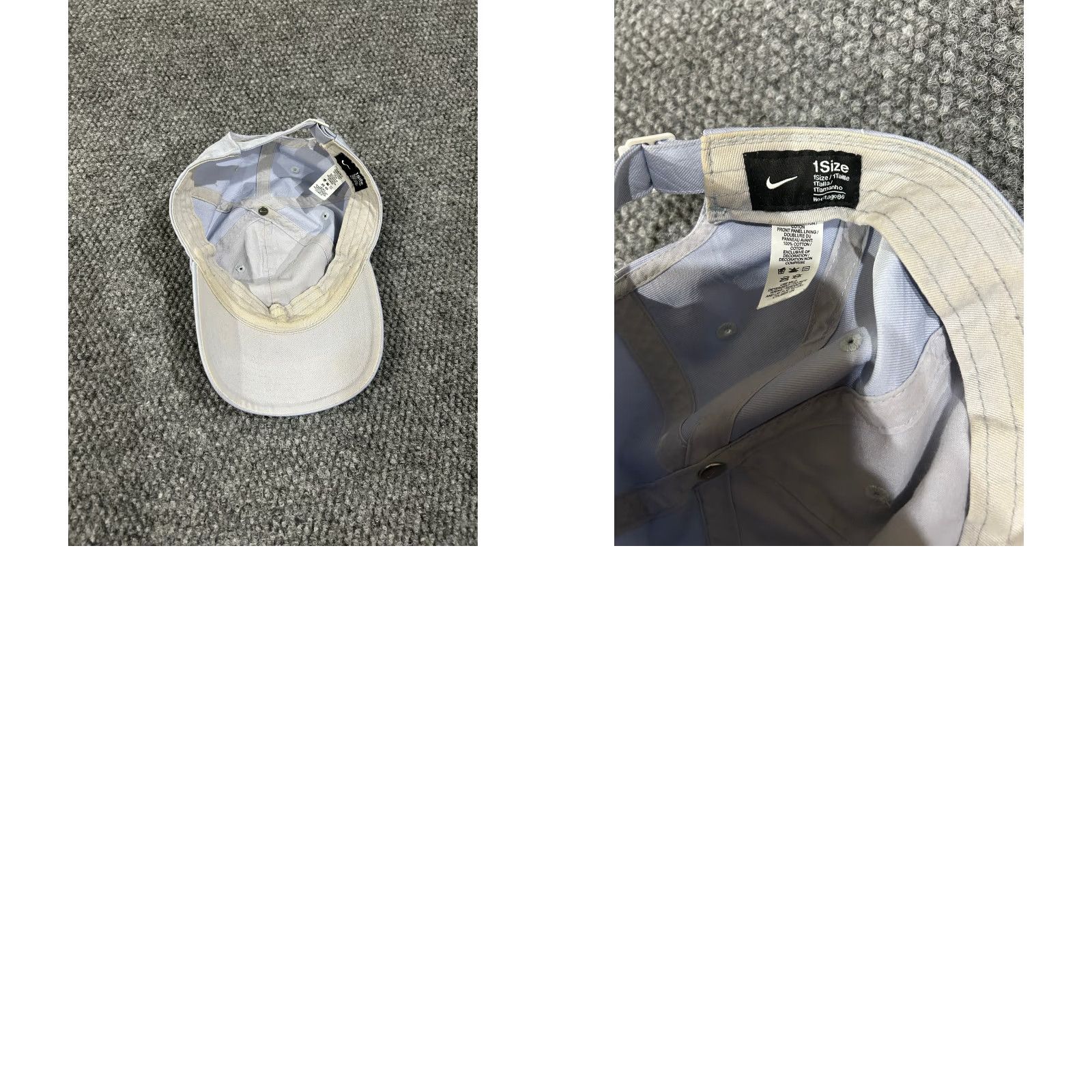Nike Nike Hat Cap One Size Light Blue Gold Logo Adjustable Strap Baseball Cap Mens Twill Cotton Sports Heritage 86 Size ONE SIZE - 8 Thumbnail
