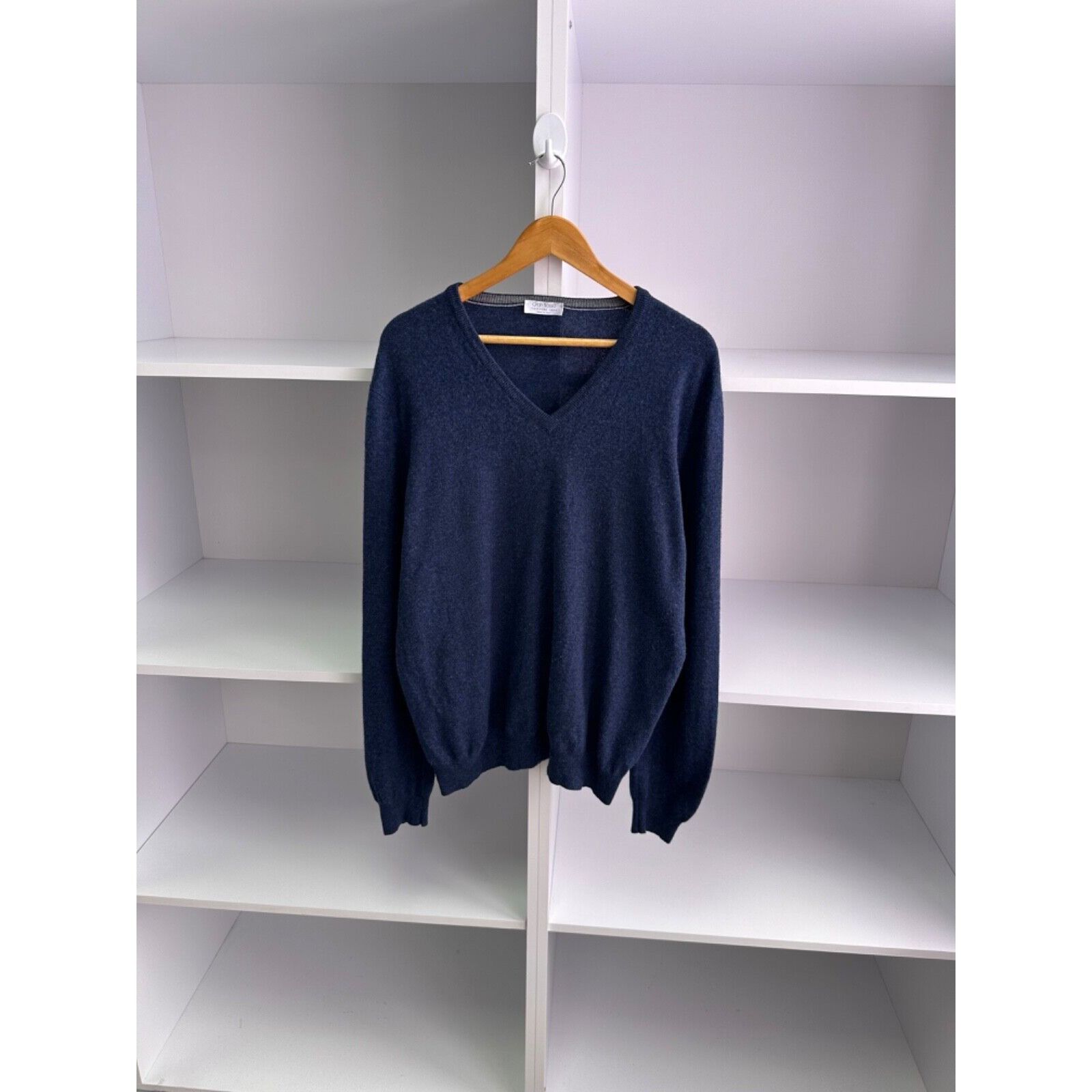 Gran Sasso VTG Gran Sasso Lana Wool V Neck Navy Sweater Size US XL / EU 56 / 4 - 1 Thumbnail