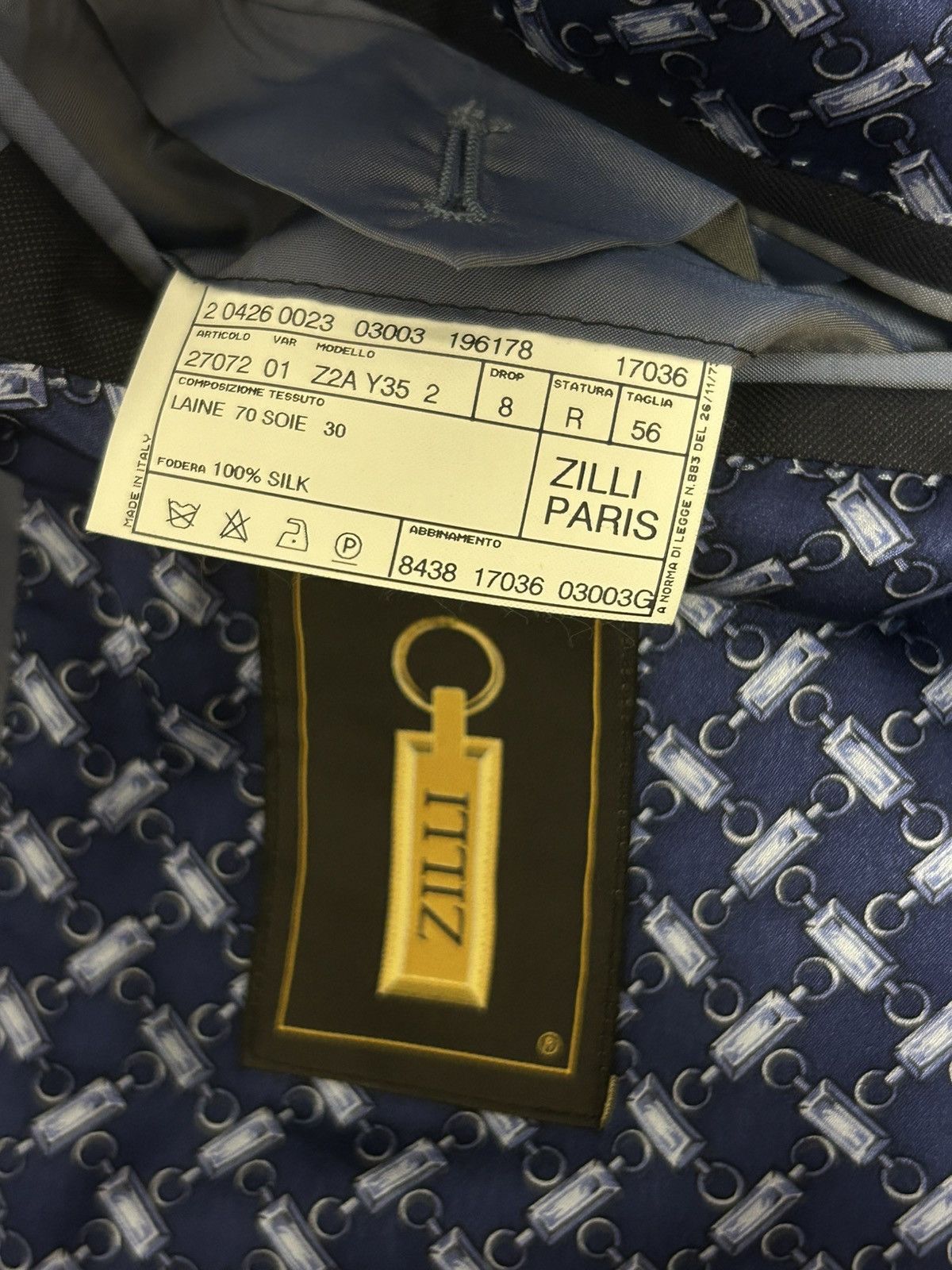 Zilli Zilli Dark Blue Mens Wool Silk Blazer Size 56 Size 54L - 6 Thumbnail