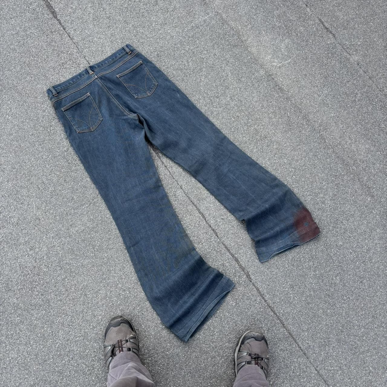 Japanese Brand × Vintage Vintage y2k 90s flared painted avant garde jeans Size US 32 / EU 48 - 6 Thumbnail