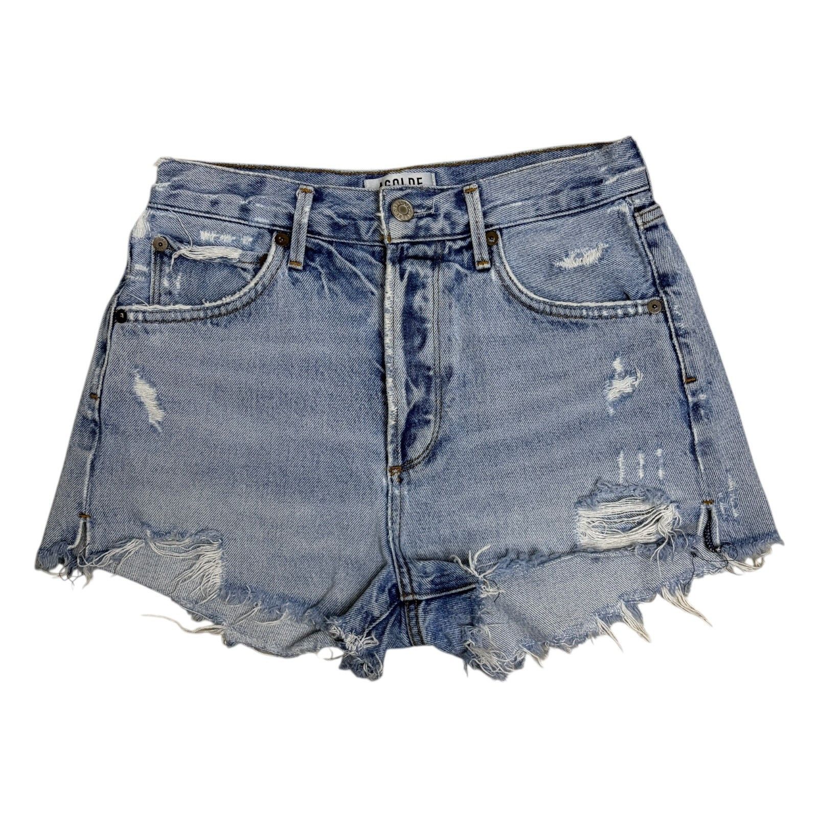 Agolde AGOLDE Raw Hem Cut Off Summer Denim Jean Shorts Womens 4 Size 26" / US 2 / IT 38 - 1 Thumbnail