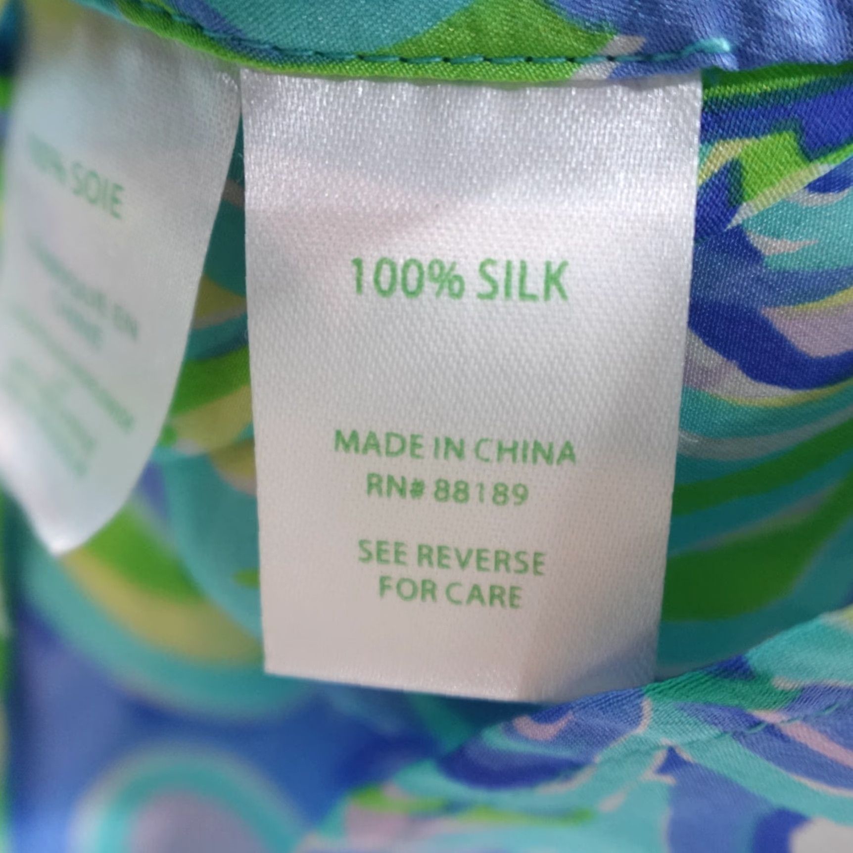 Lilly Pulitzer Lilly Pulitzer Womens Tank XS Blue Floral Silk Sleeveless Top Aerial 100% Silk Size XS / US 0-2 / IT 36-38 - 7 Thumbnail