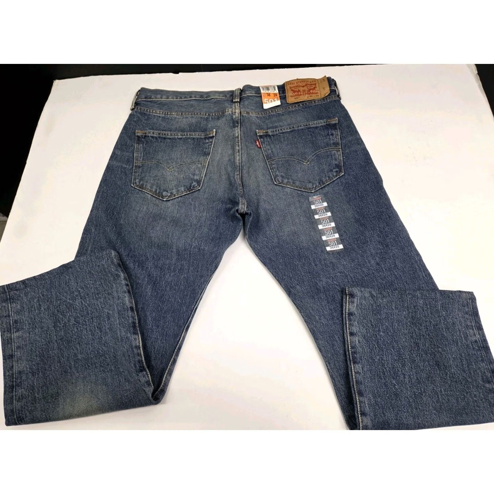 Levi's NWT Levi's Levi'S 501 Jeans Mens 36 Distressed Denim Button Regular 29in Inseam Blue 5-Pocket Pattern Solid Modern Vintage Style Straight Size US 36 / EU 52 - 2 Thumbnail
