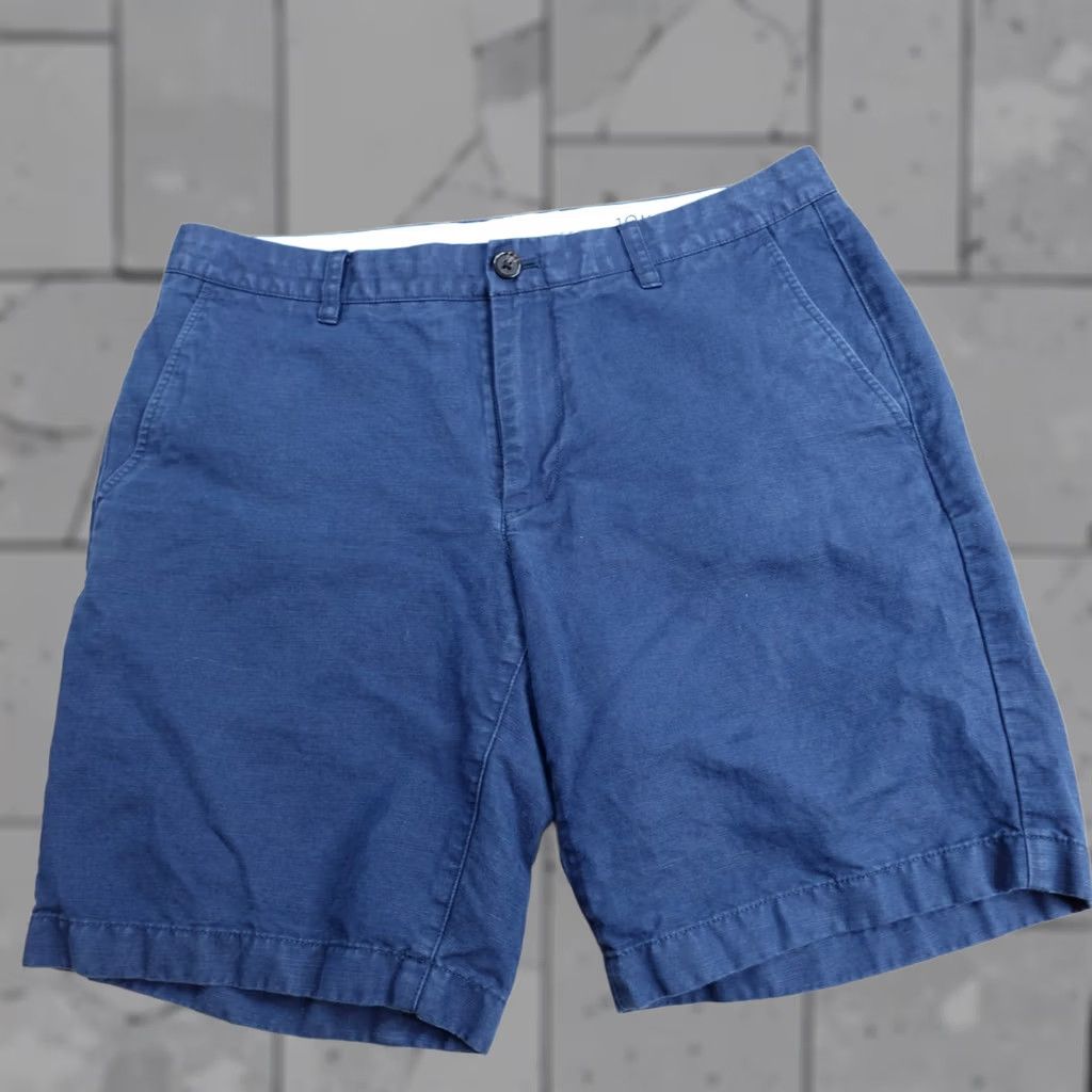 Vintage Jommers Mens Chino Shorts 33 Blue Solid Linen Blend Casual Baird McNutt Size US 32 / EU 48 - 1 Thumbnail