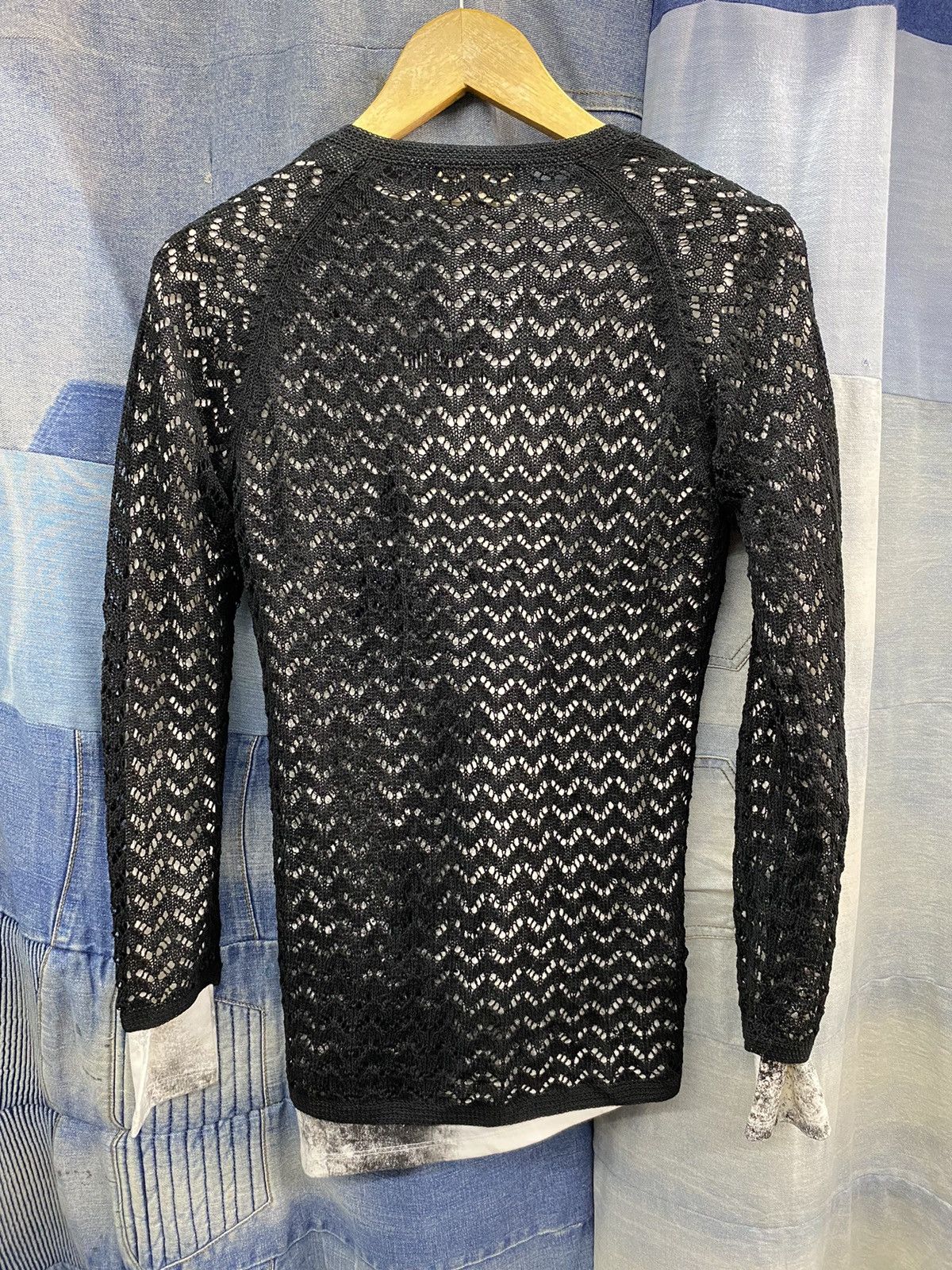 Beauty Beast × Le Grande Bleu (L.G.B.) Y2K 2000s nagasakiya japan open knit fishnet cardigan Size S / US 4 / IT 40 - 3 Thumbnail