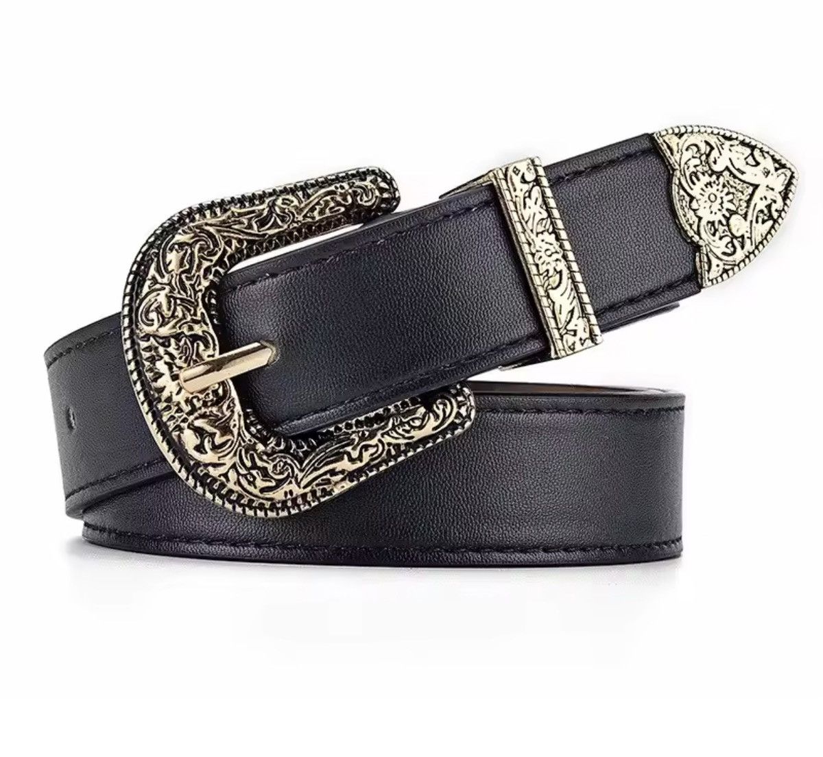 Japanese Brand Y2K Buckle Belt (black) Size 32 - 2 Thumbnail