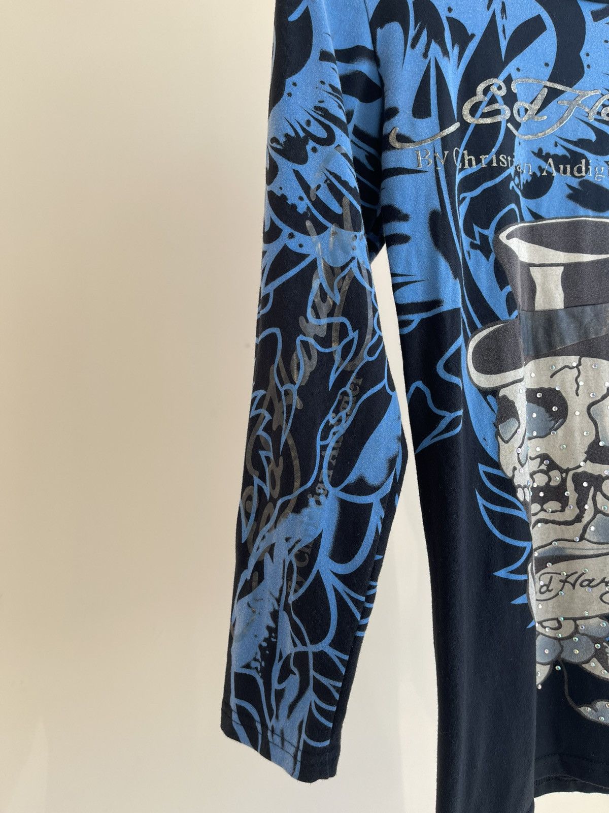 Ed Hardy Y2K Tattoo Skull Overprint Long Sleeve T-Shirt 2000s Vintage Size M / US 6-8 / IT 42-44 - 7 Thumbnail